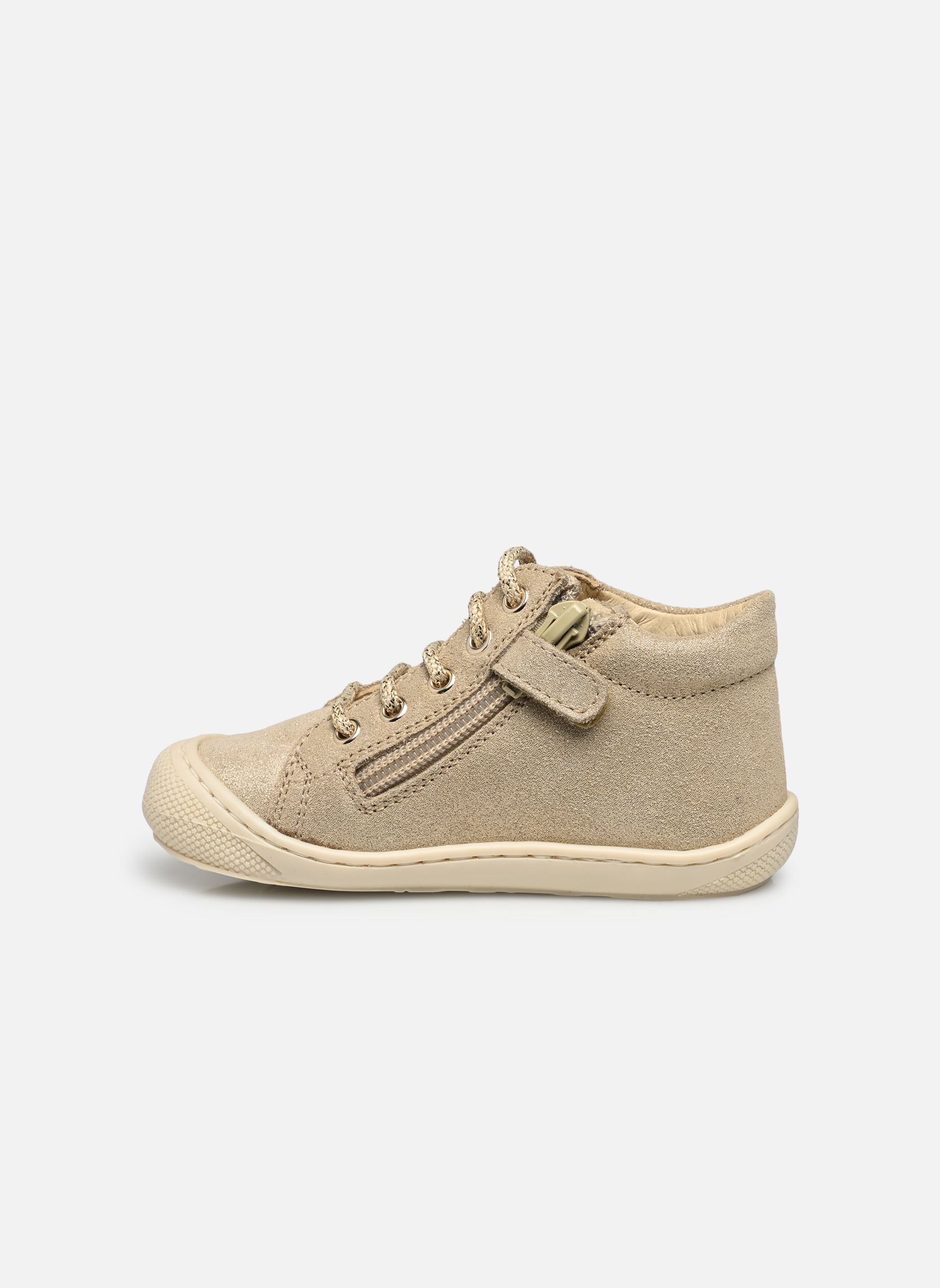 Chaussures premiers pas Cocoon Zip fille or et bronze Naturino Chaussures premiers pas Cocoon Zip fille or et bronze SUEDE GLITTER PLATINUM SOLE BO