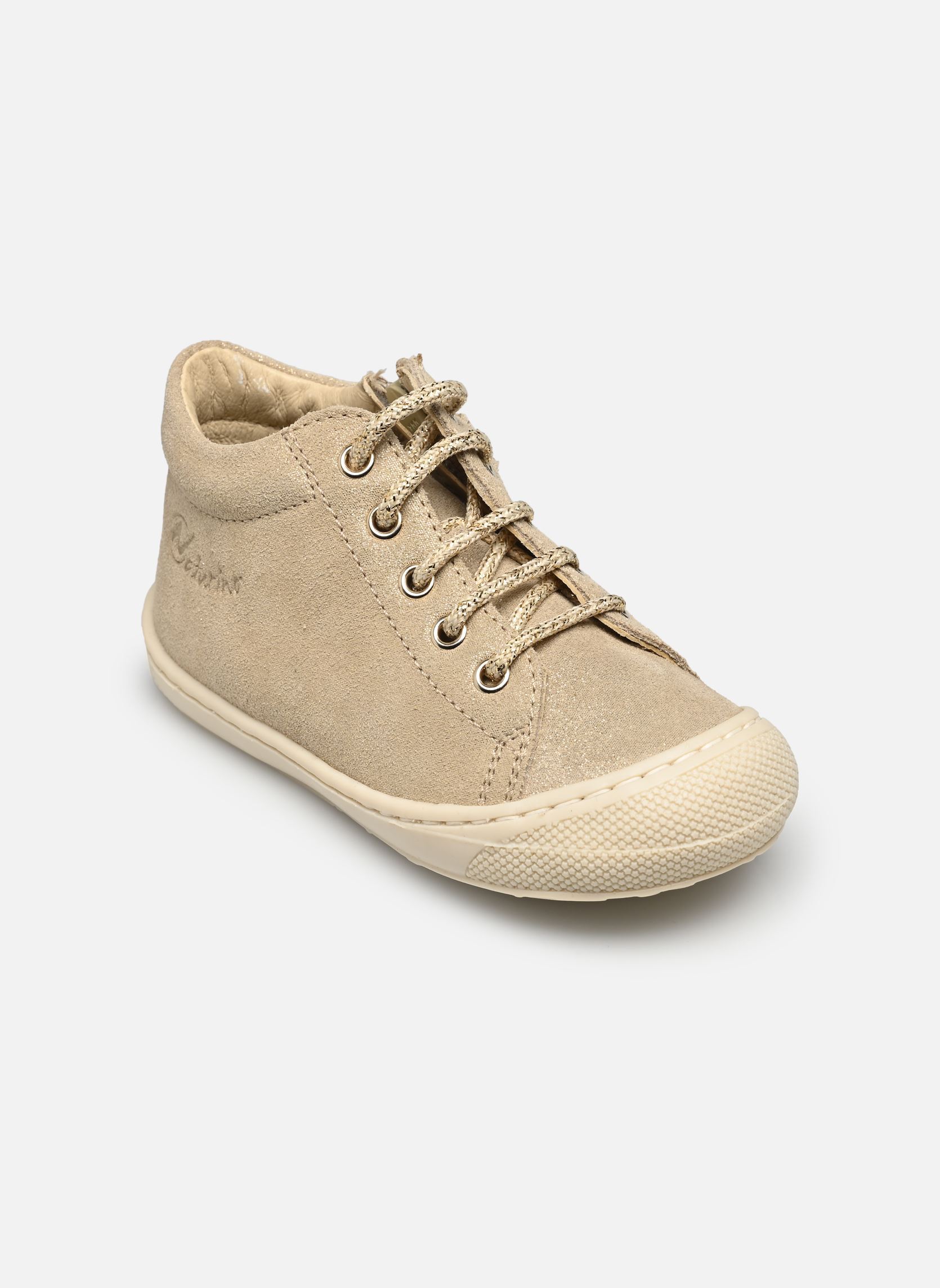 Chaussures premiers pas Cocoon Zip fille or et bronze Naturino Chaussures premiers pas Cocoon Zip fille or et bronze SUEDE GLITTER PLATINUM SOLE BO