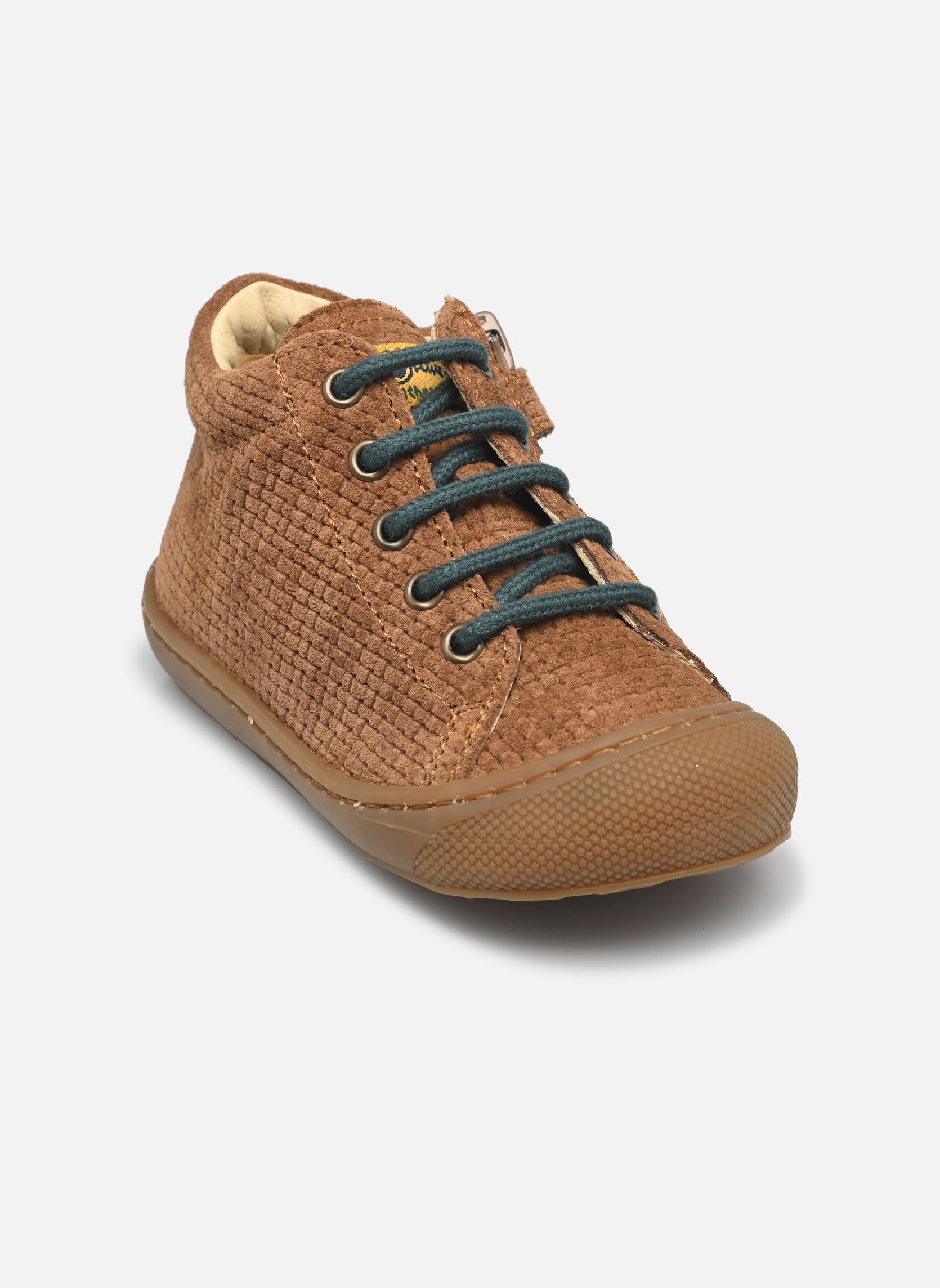 Chaussures premiers pas Cocoon Zip garçon marron Naturino Chaussures premiers pas Cocoon Zip garçon marron SUEDE WOVEN BROWN GREEN BOTTLE