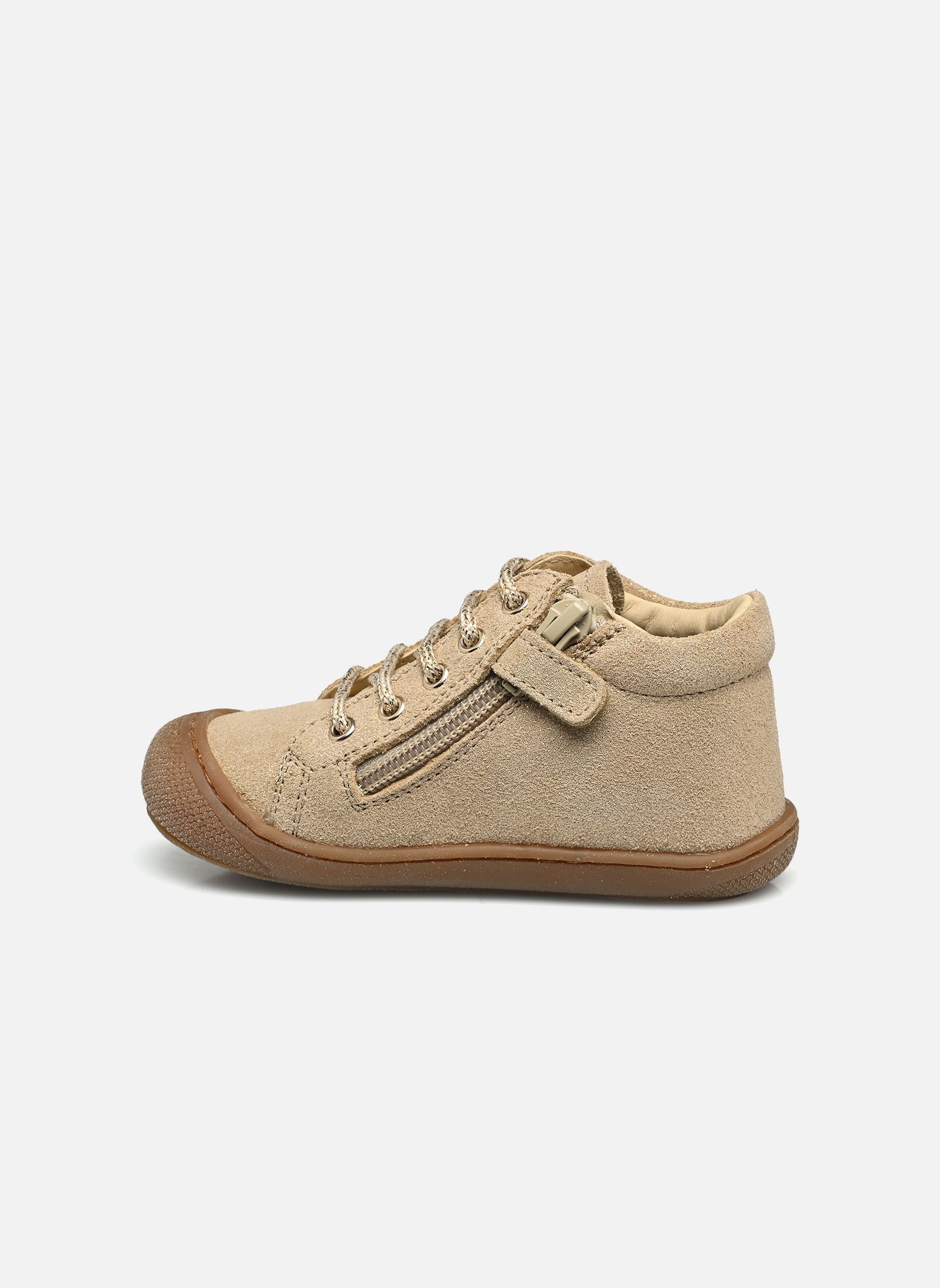 Chaussures premiers pas Cocoon Zip fille beige Naturino Chaussures premiers pas Cocoon Zip fille beige SUEDE GLITTER PLATINUM