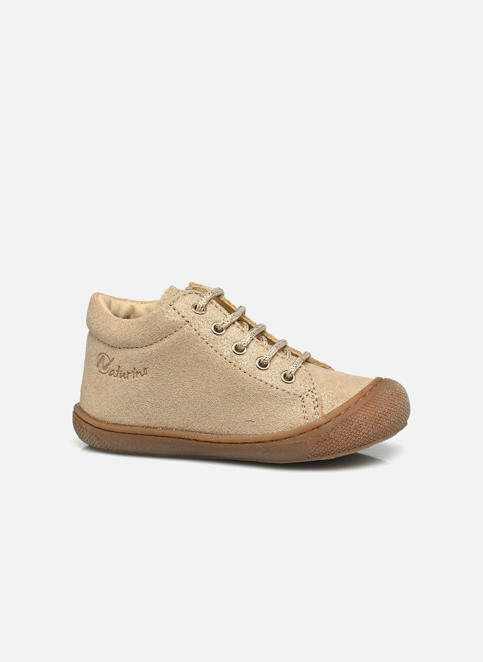 Chaussures premiers pas Cocoon Zip fille beige Naturino Chaussures premiers pas Cocoon Zip fille beige SUEDE GLITTER PLATINUM