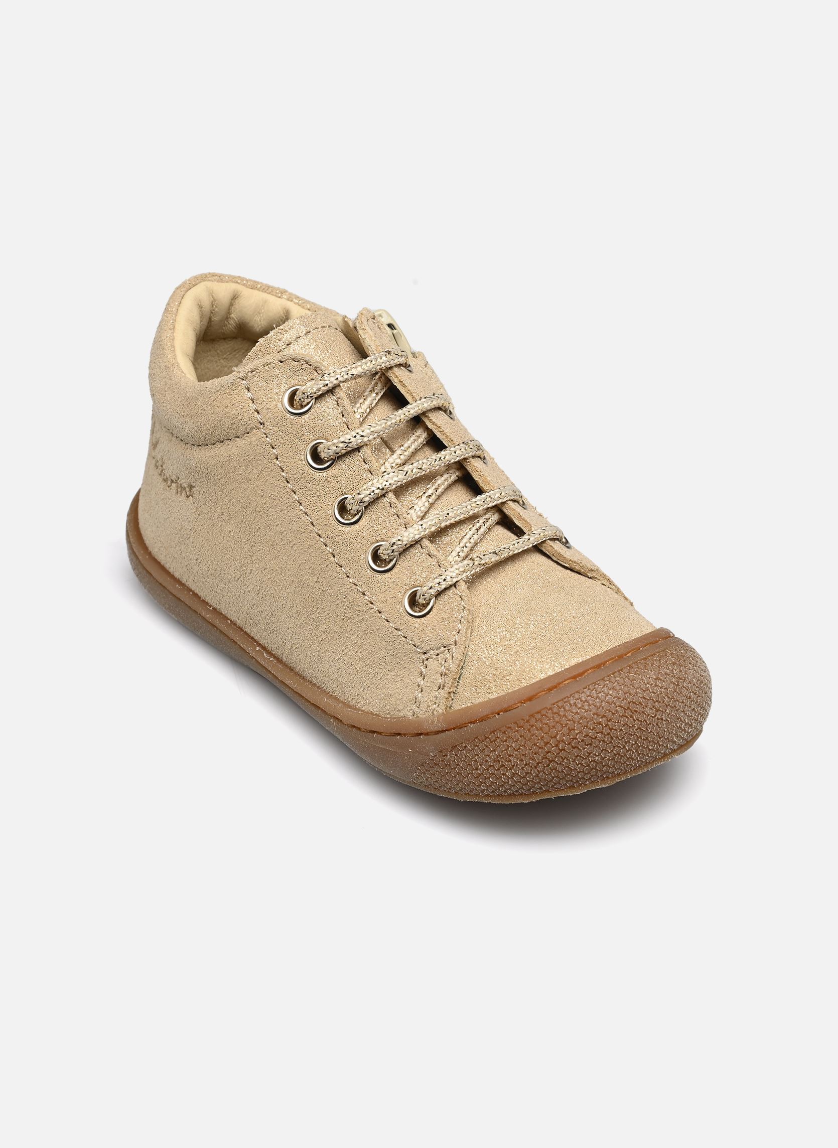 Chaussures premiers pas Cocoon Zip fille beige Naturino Chaussures premiers pas Cocoon Zip fille beige SUEDE GLITTER PLATINUM