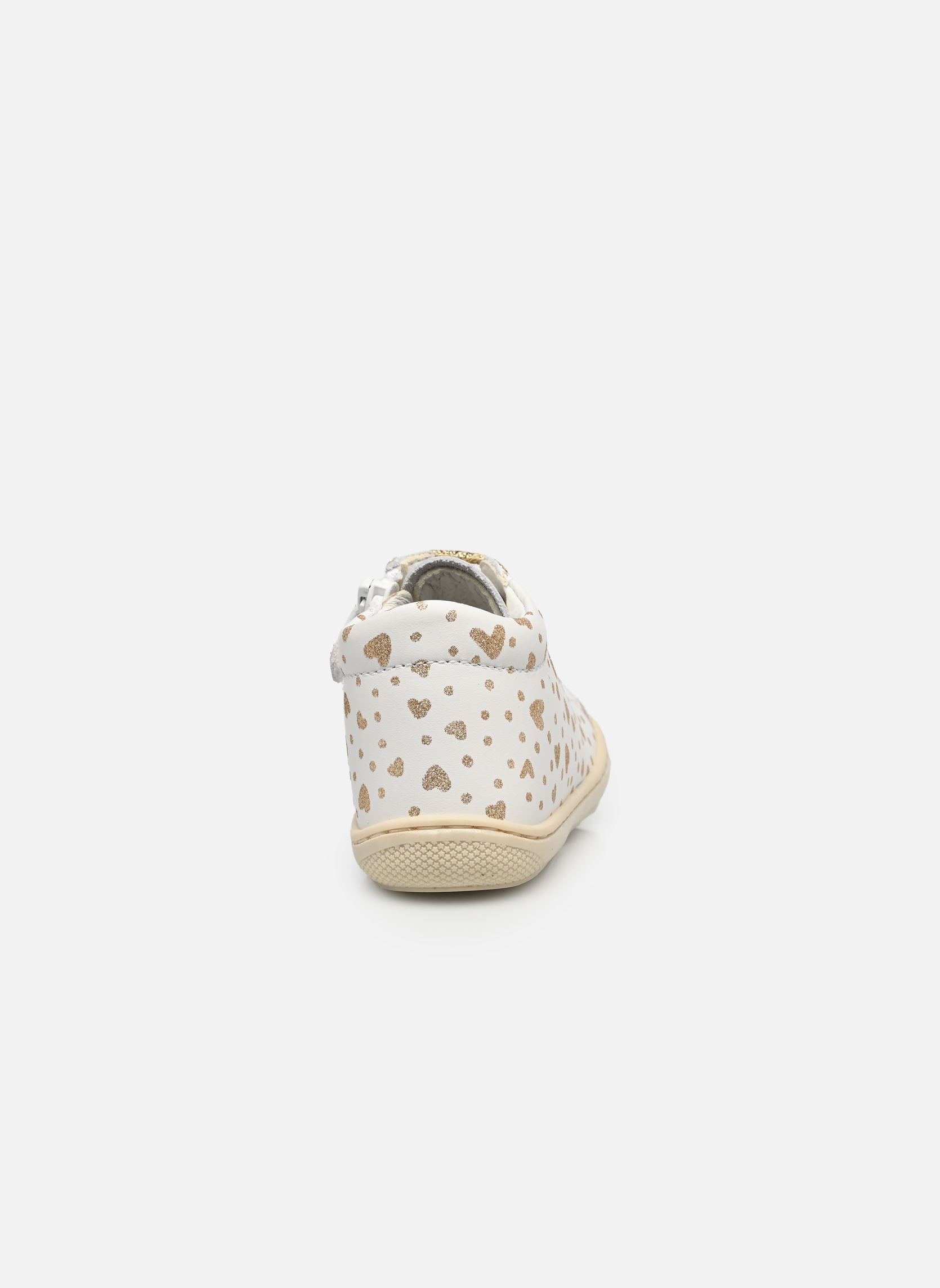 Babyschoenen Cocoon Zip meisjes wit Naturino Babyschoenen Cocoon Zip meisjes wit CALF PR.HEARTS DOTS WHITE PLAT
