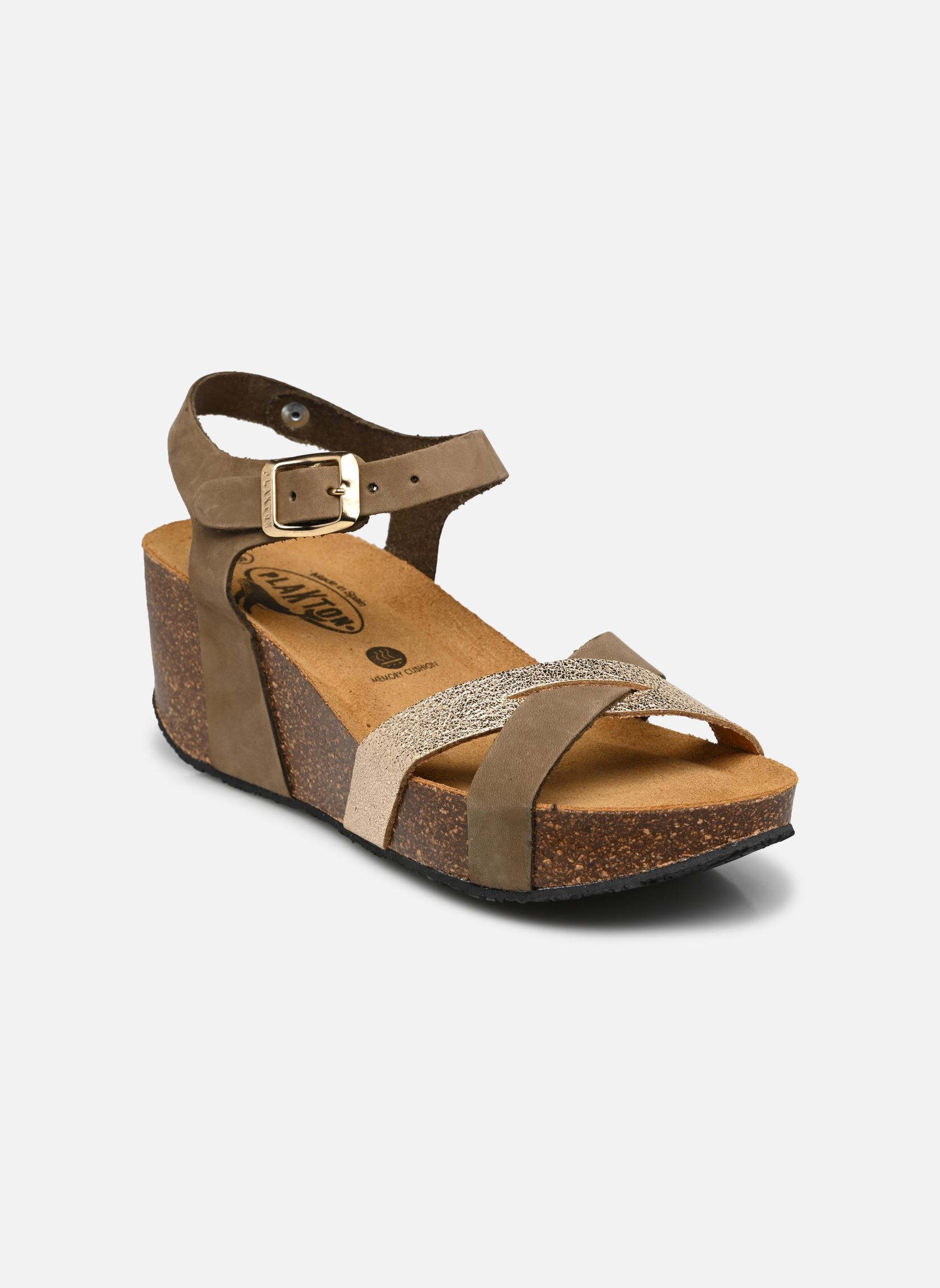 Sandalias y plataformas de cuña So Final mujer verde Plakton Sandalias y plataformas de cuña So Final mujer verde KAKI_PLATINO