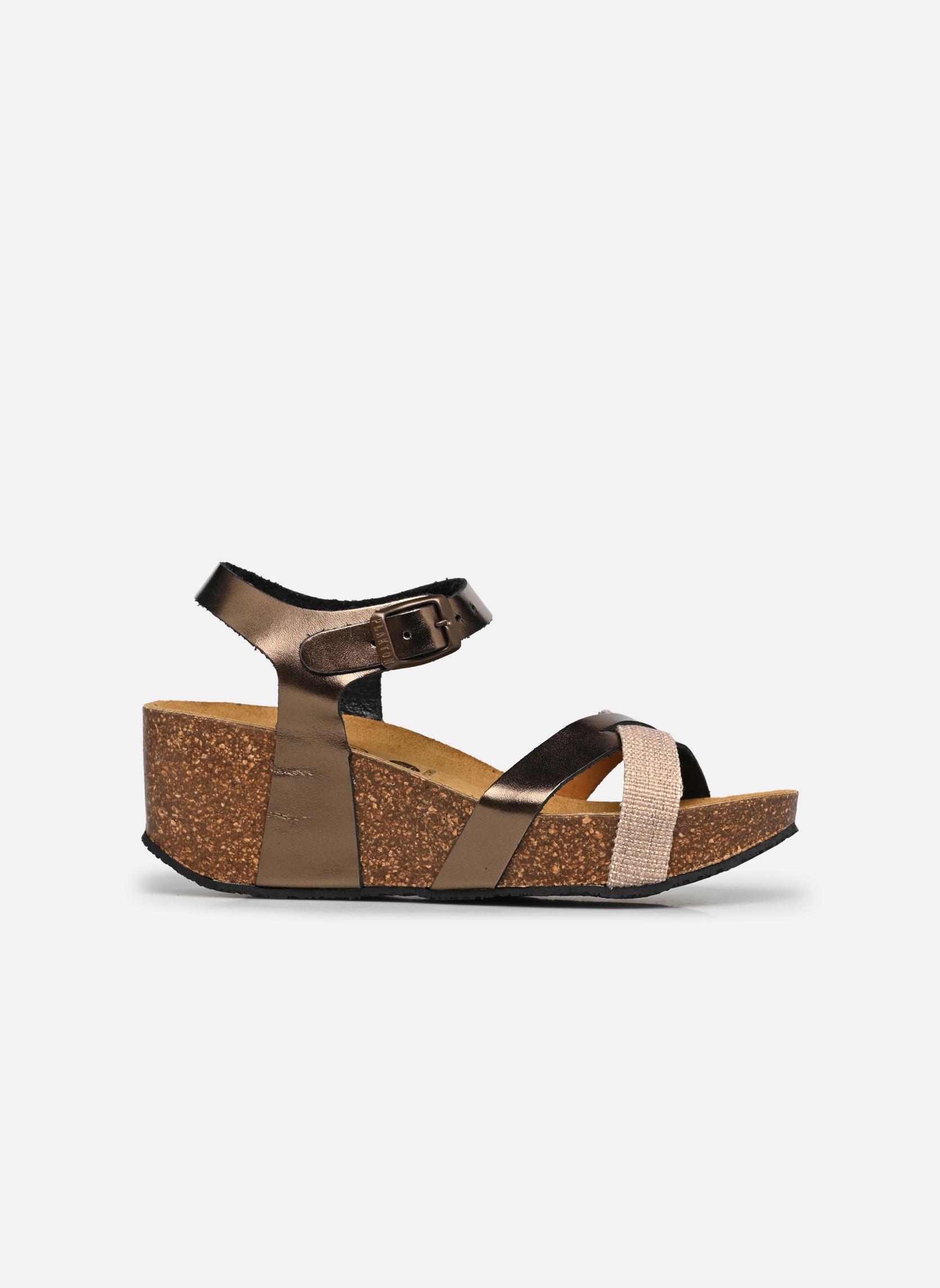 Sandalias y plataformas de cuña So Final mujer oro y bronce Plakton Sandalias y plataformas de cuña So Final mujer oro y bronce LINO ALMOND METAL LUX BRONCE