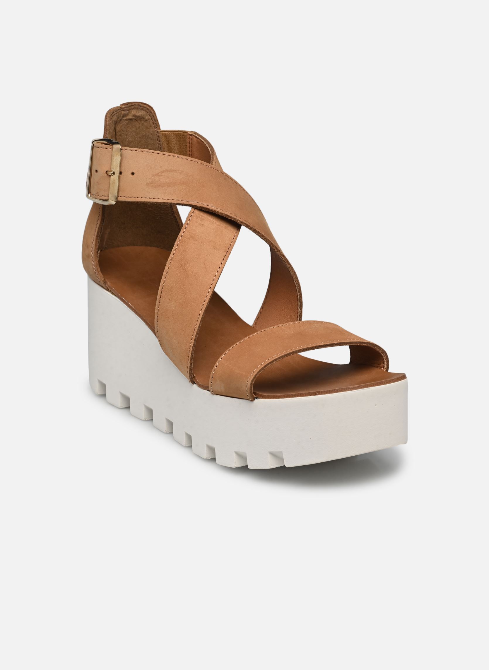 Sandali con zeppa e plateau L.16.SUBWAY donna marrone Sweet Lemon Sandali con zeppa e plateau L.16.SUBWAY donna marrone Cuero