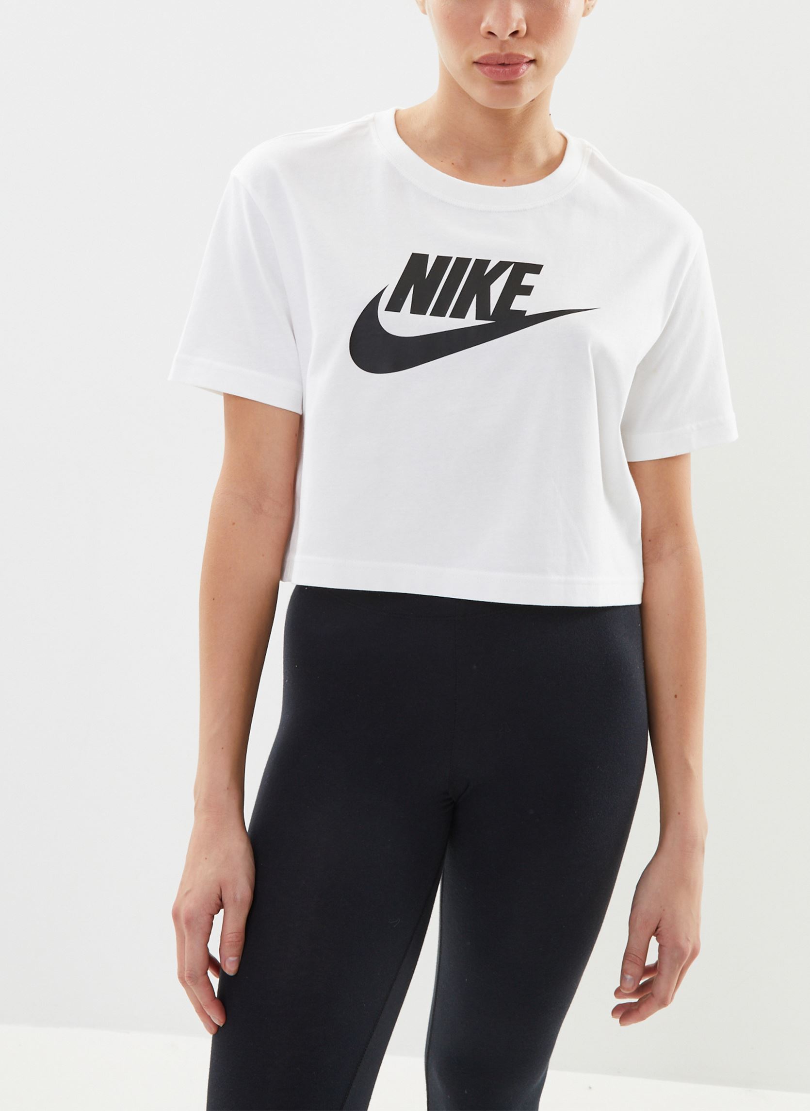 T-shirts W Nike Sportwear Tee Essential Crp Icn F dames wit Nike T-shirts W Nike Sportwear Tee Essential Crp Icn F dames wit WHITEBLACK