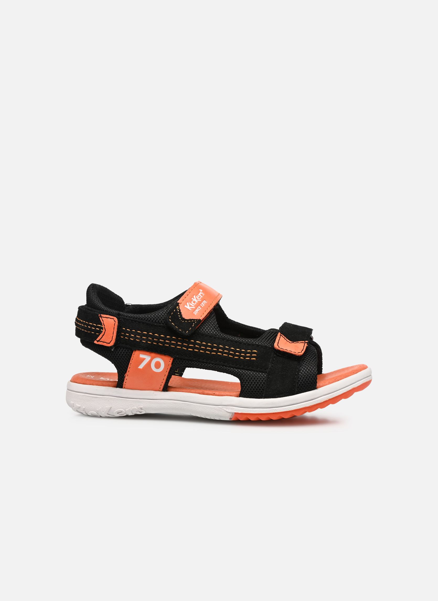 Sandales Plane garçon noir Kickers Sandales Plane garçon noir NOIR ORANGE