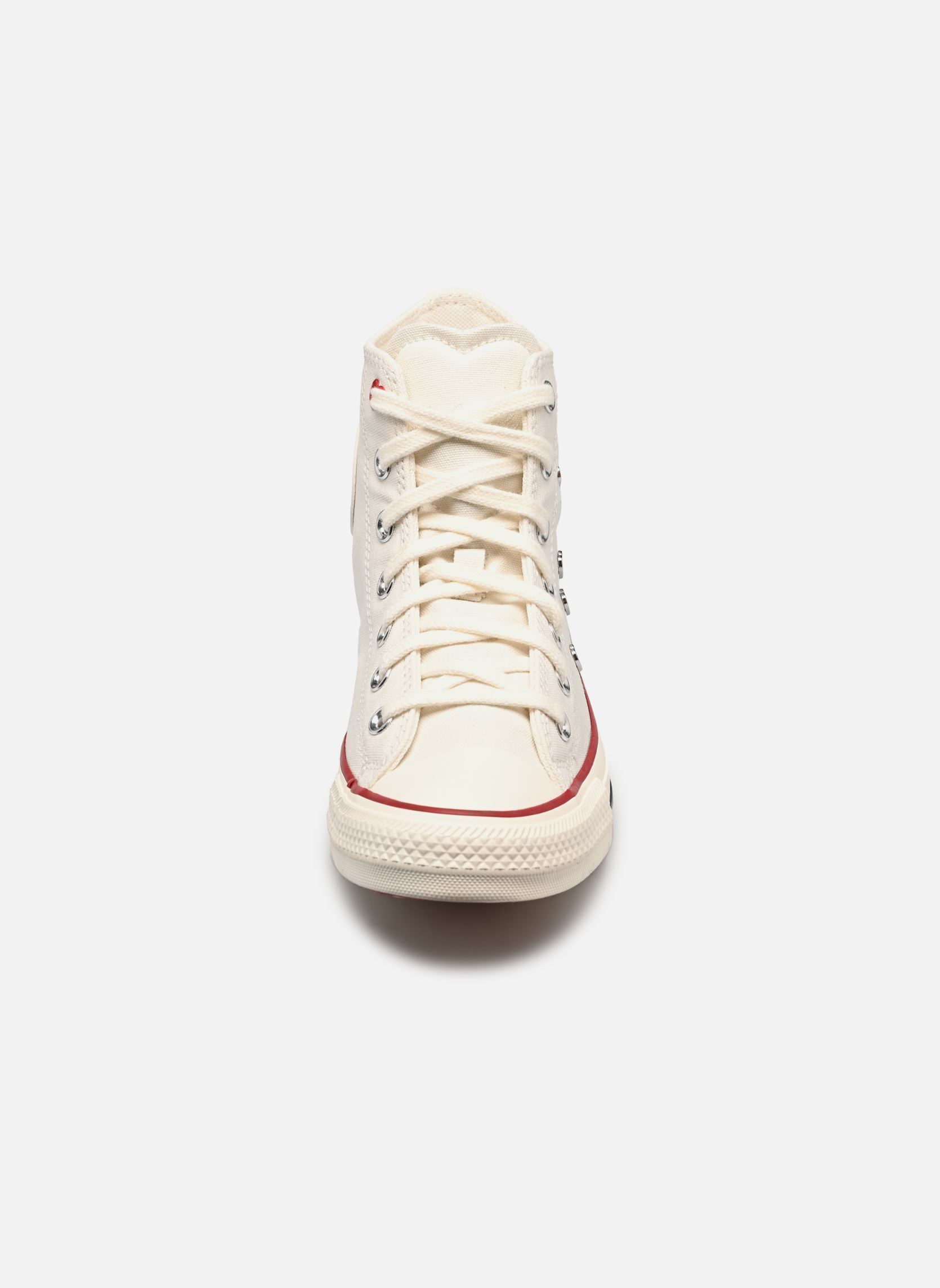 Leinen-Sneaker Chuck Taylor All Star Hearts Hi damen weiß Converse Leinen-Sneaker Chuck Taylor All Star Hearts Hi damen weiß Vintage White/Egret/Days Ahead