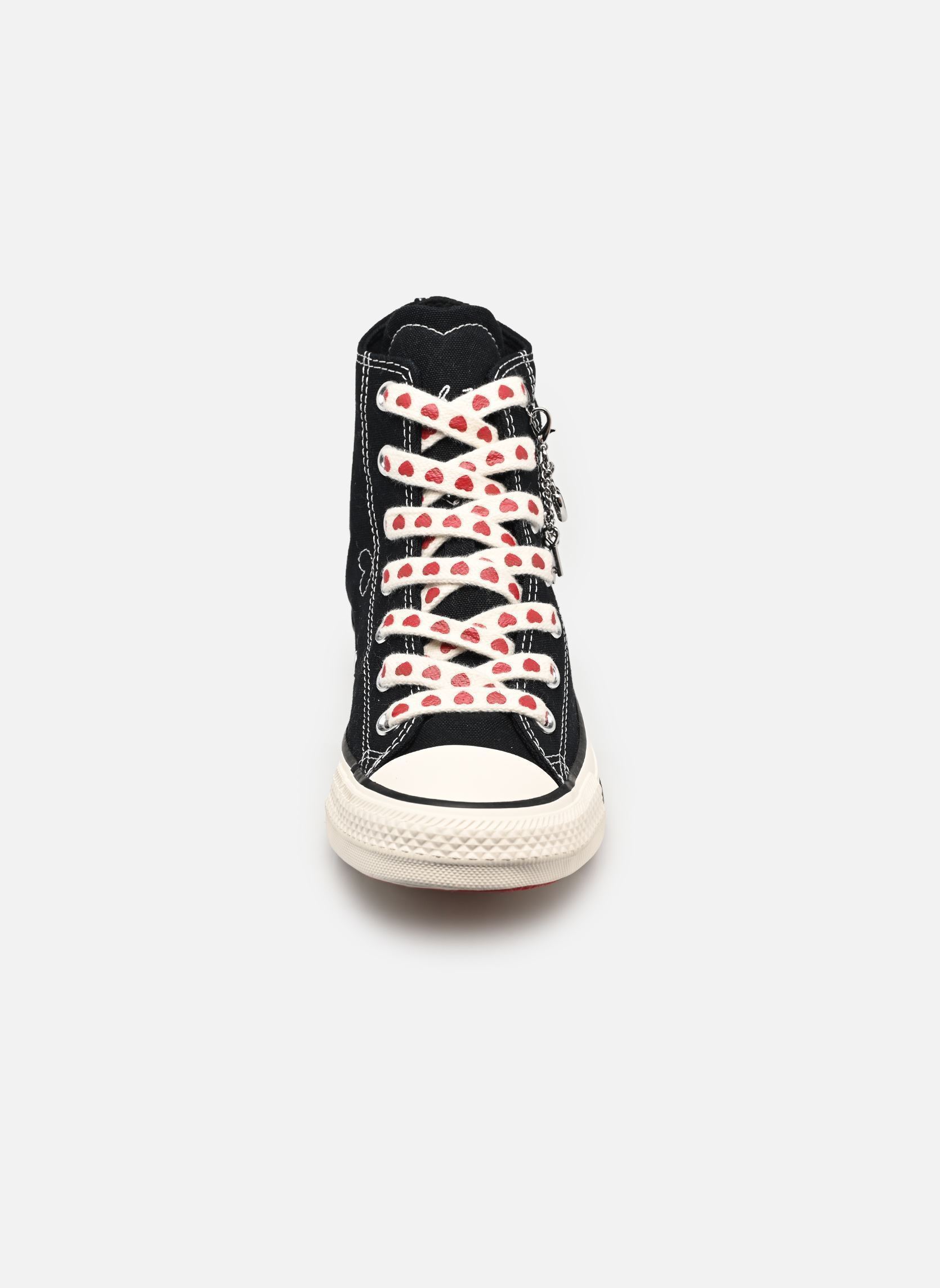 Leinen-Sneaker Chuck Taylor All Star Hearts Hi damen schwarz Converse Leinen-Sneaker Chuck Taylor All Star Hearts Hi damen schwarz Black/Egret/Days Ahead