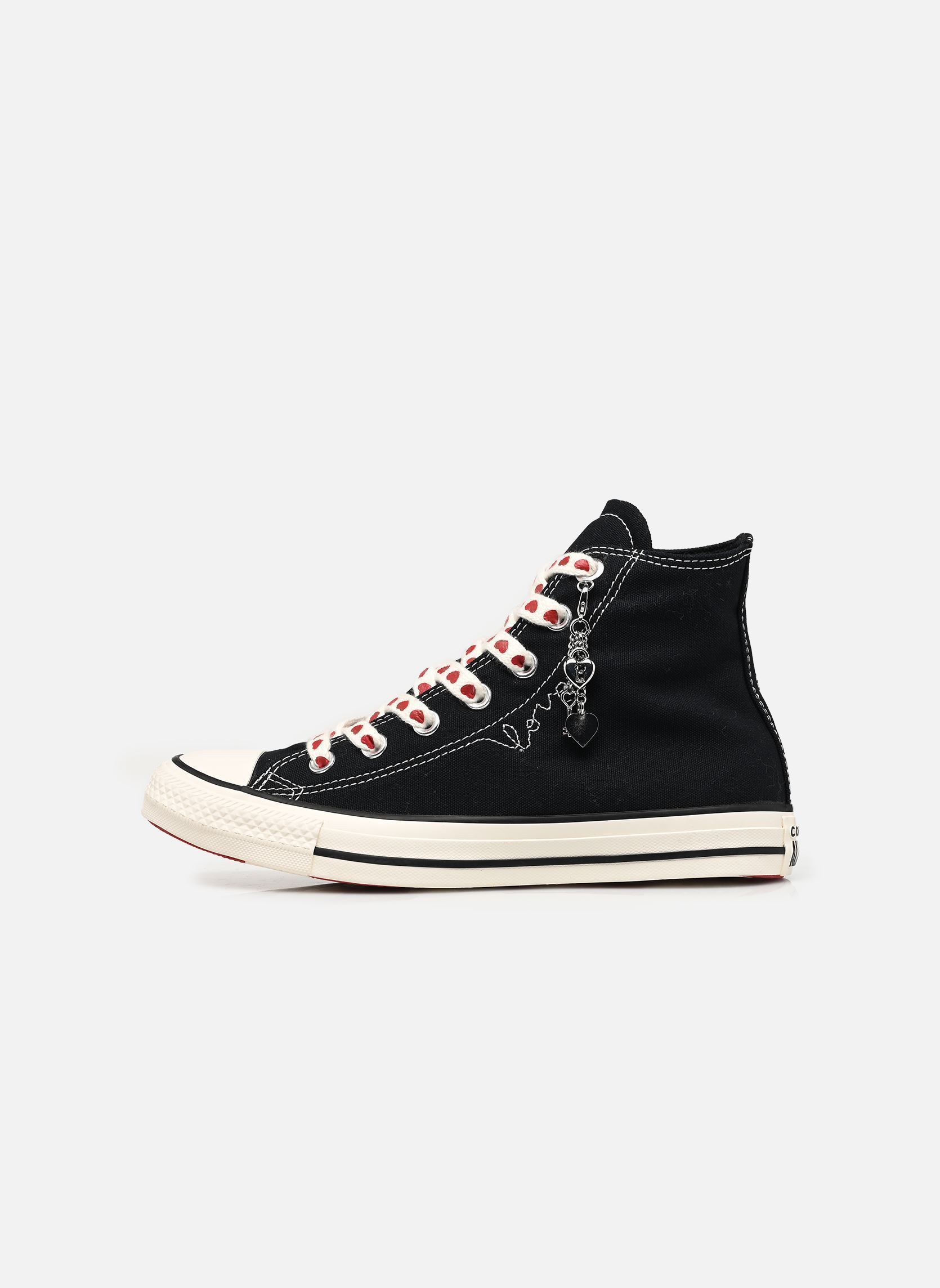 Leinen-Sneaker Chuck Taylor All Star Hearts Hi damen schwarz Converse Leinen-Sneaker Chuck Taylor All Star Hearts Hi damen schwarz Black/Egret/Days Ahead