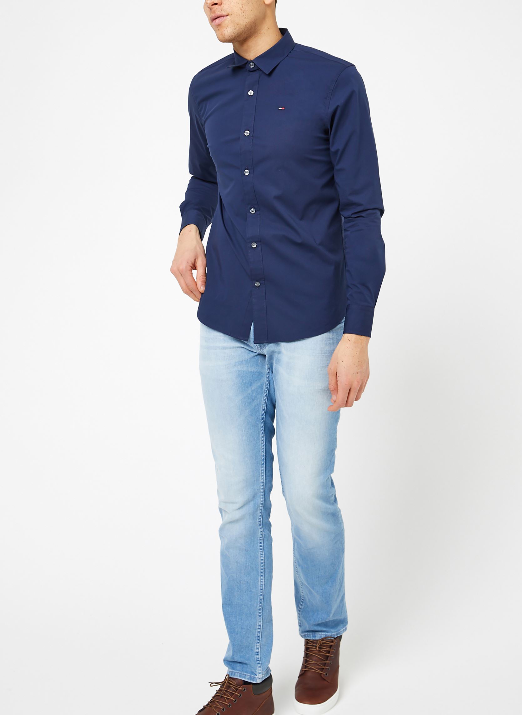 Chemises TJM ORIGINAL STRETCH SHIRT homme bleu Tommy Jeans Chemises TJM ORIGINAL STRETCH SHIRT homme bleu Black Iris