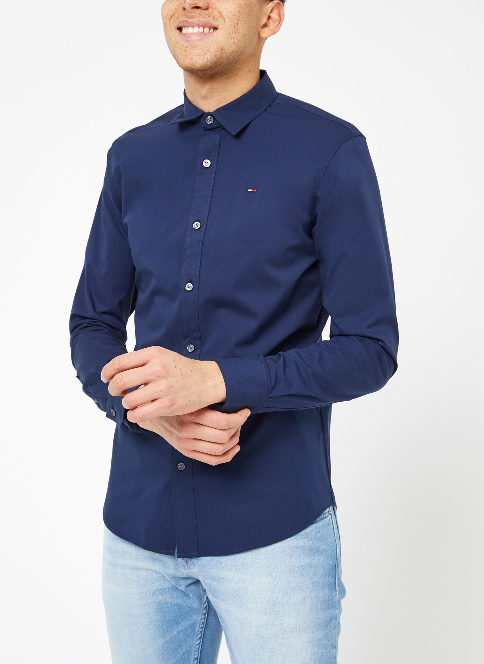 Chemises TJM ORIGINAL STRETCH SHIRT homme bleu Tommy Jeans Chemises TJM ORIGINAL STRETCH SHIRT homme bleu Black Iris