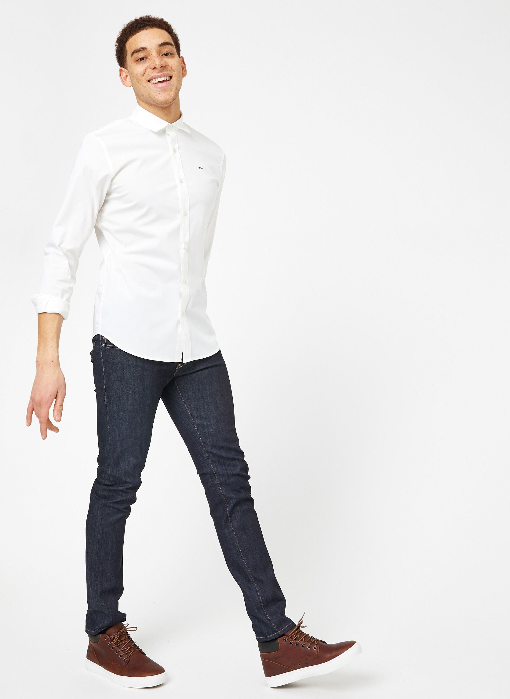 Chemises TJM ORIGINAL STRETCH SHIRT homme blanc Tommy Jeans Chemises TJM ORIGINAL STRETCH SHIRT homme blanc CLASSIC WHITE