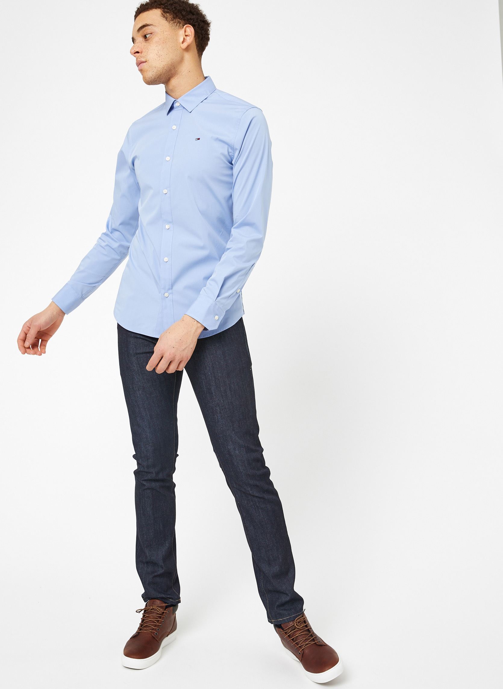 Chemises TJM ORIGINAL STRETCH SHIRT homme bleu Tommy Jeans Chemises TJM ORIGINAL STRETCH SHIRT homme bleu LAVENDER LUSTRE