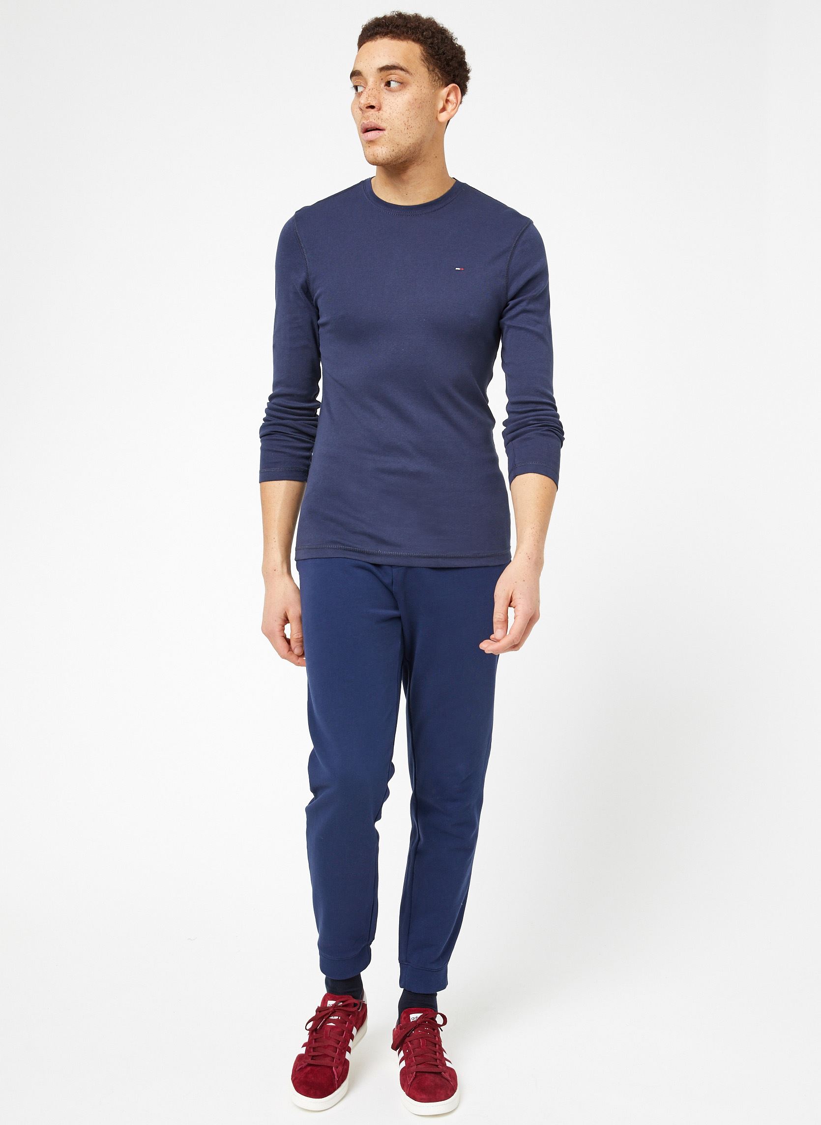 Tee-shirts TJM ORIGINAL RIB LONGSLEEVE TEE homme bleu Tommy Jeans Tee-shirts TJM ORIGINAL RIB LONGSLEEVE TEE homme bleu BLACK IRIS