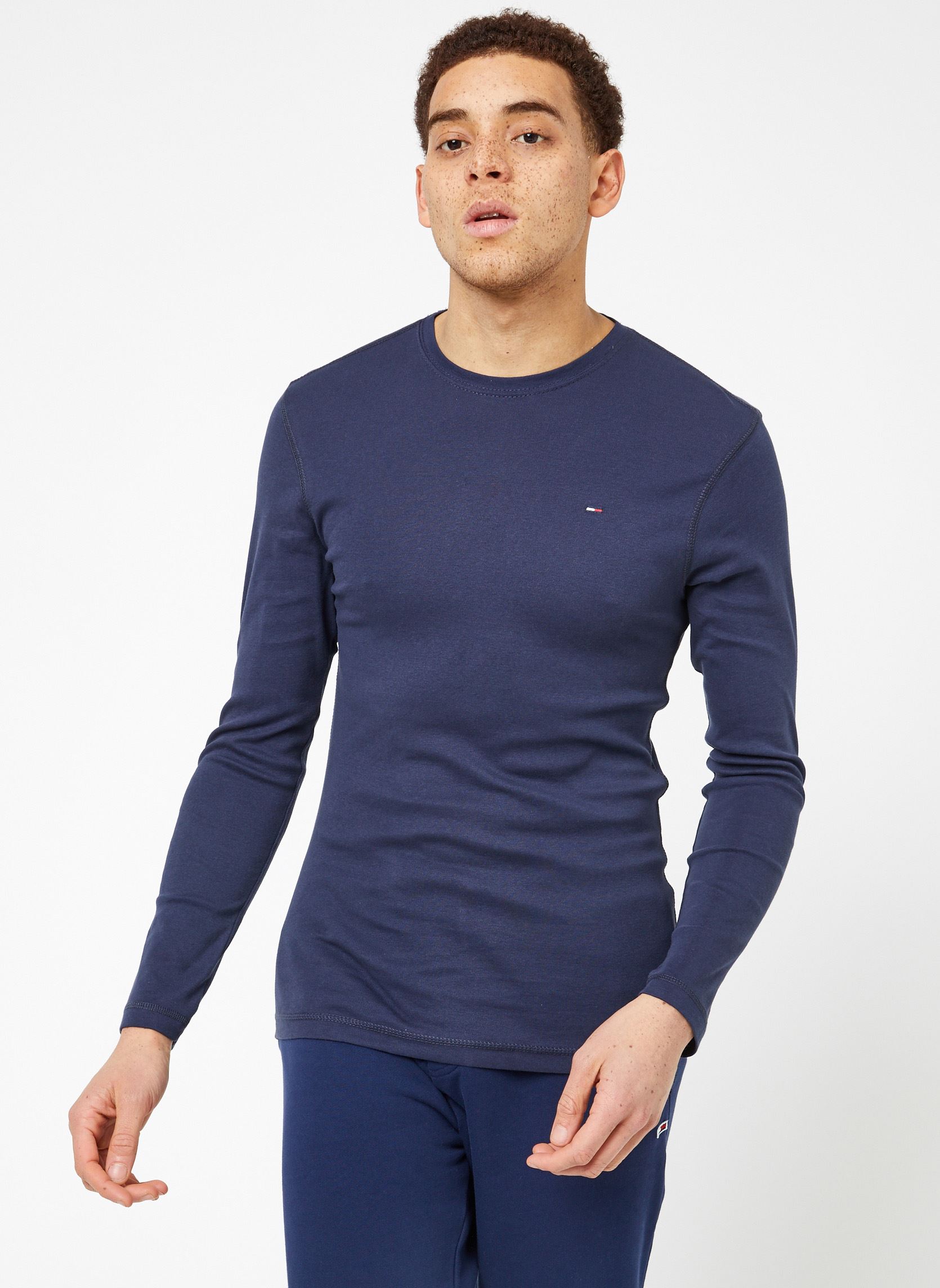 Tee-shirts TJM ORIGINAL RIB LONGSLEEVE TEE homme bleu Tommy Jeans Tee-shirts TJM ORIGINAL RIB LONGSLEEVE TEE homme bleu BLACK IRIS