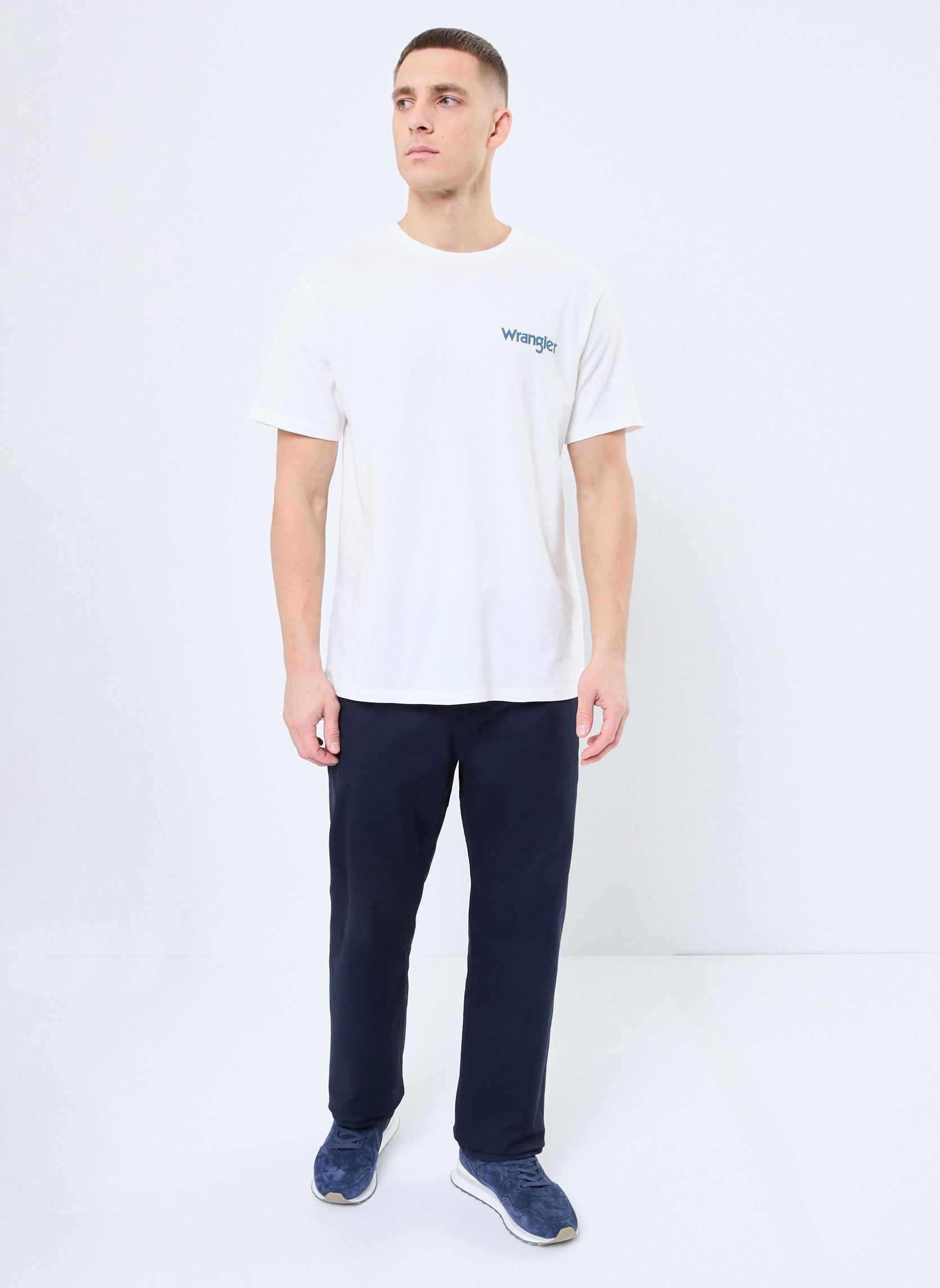 T-shirts Graphic Tee heren wit Wrangler T-shirts Graphic Tee heren wit WORN WHITE