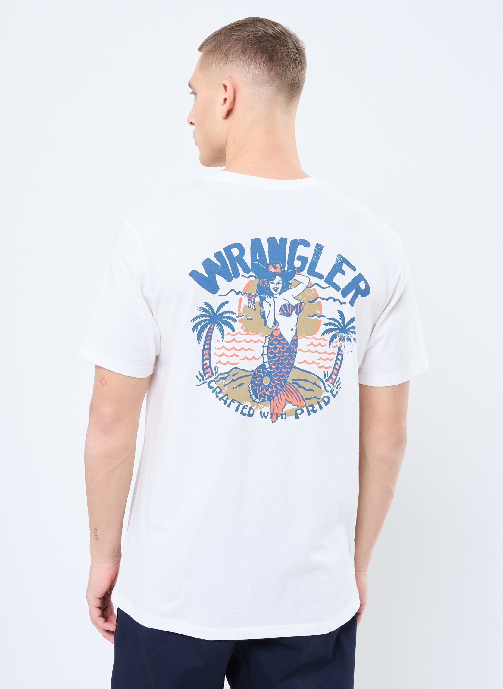 T-shirts Graphic Tee heren wit Wrangler T-shirts Graphic Tee heren wit WORN WHITE