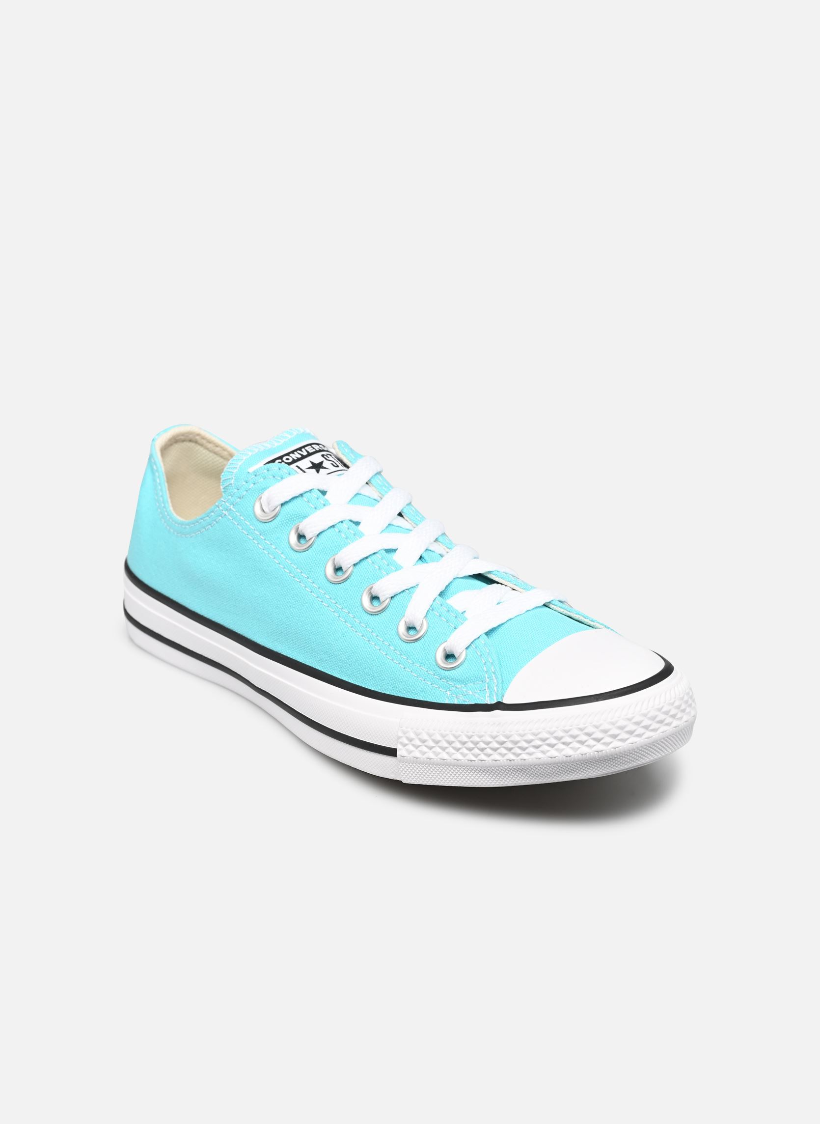 Leinen-Sneaker Chuck Taylor All Star Seasonal Color Ox damen blau Converse Leinen-Sneaker Chuck Taylor All Star Seasonal Color Ox damen blau DOUBLE CYAN