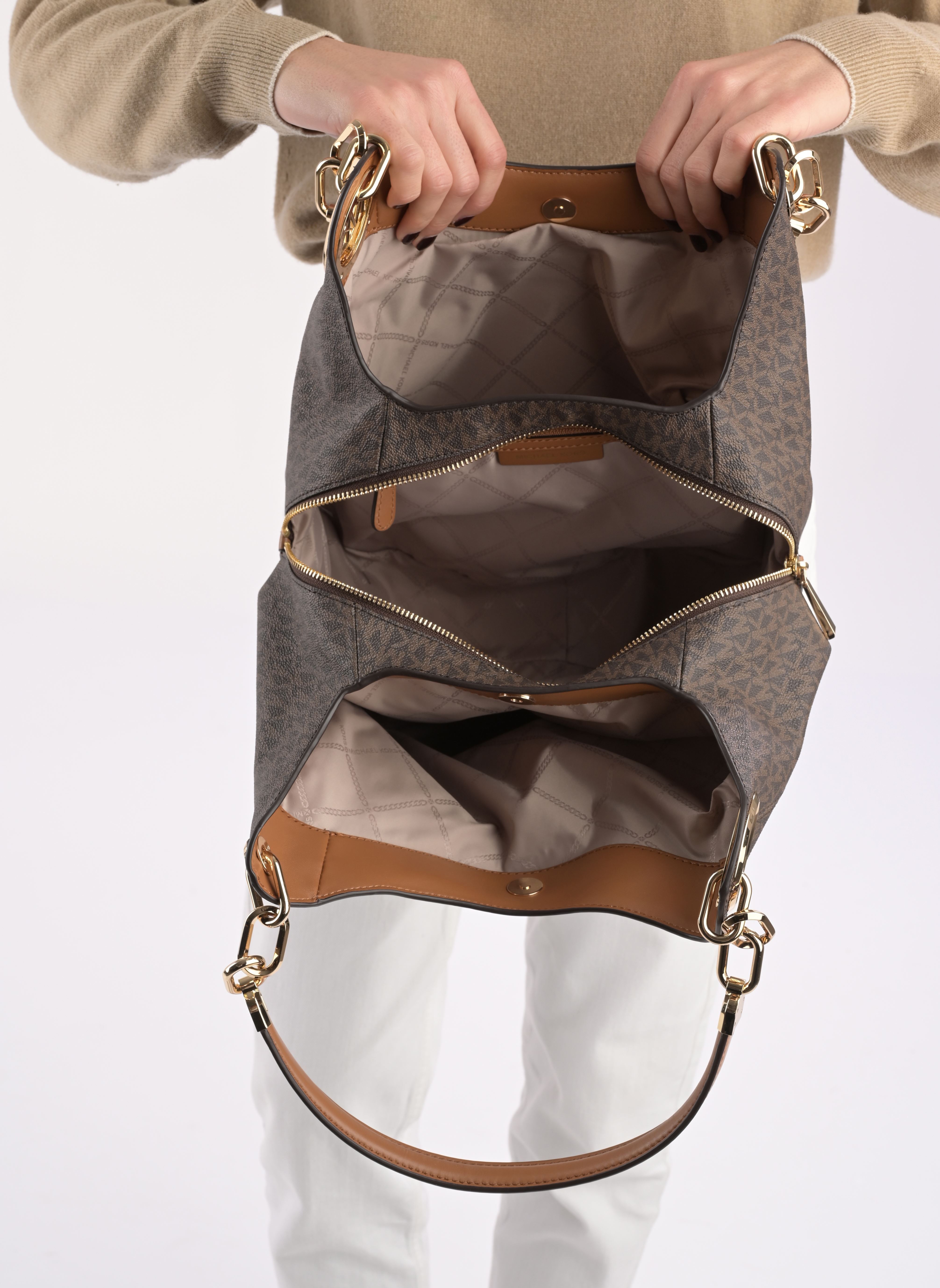 Tassen LILIE LG CHAIN SHOULDER TOTE dames bruin Michael Michael Kors Tassen LILIE LG CHAIN SHOULDER TOTE dames bruin BROWN ACORN