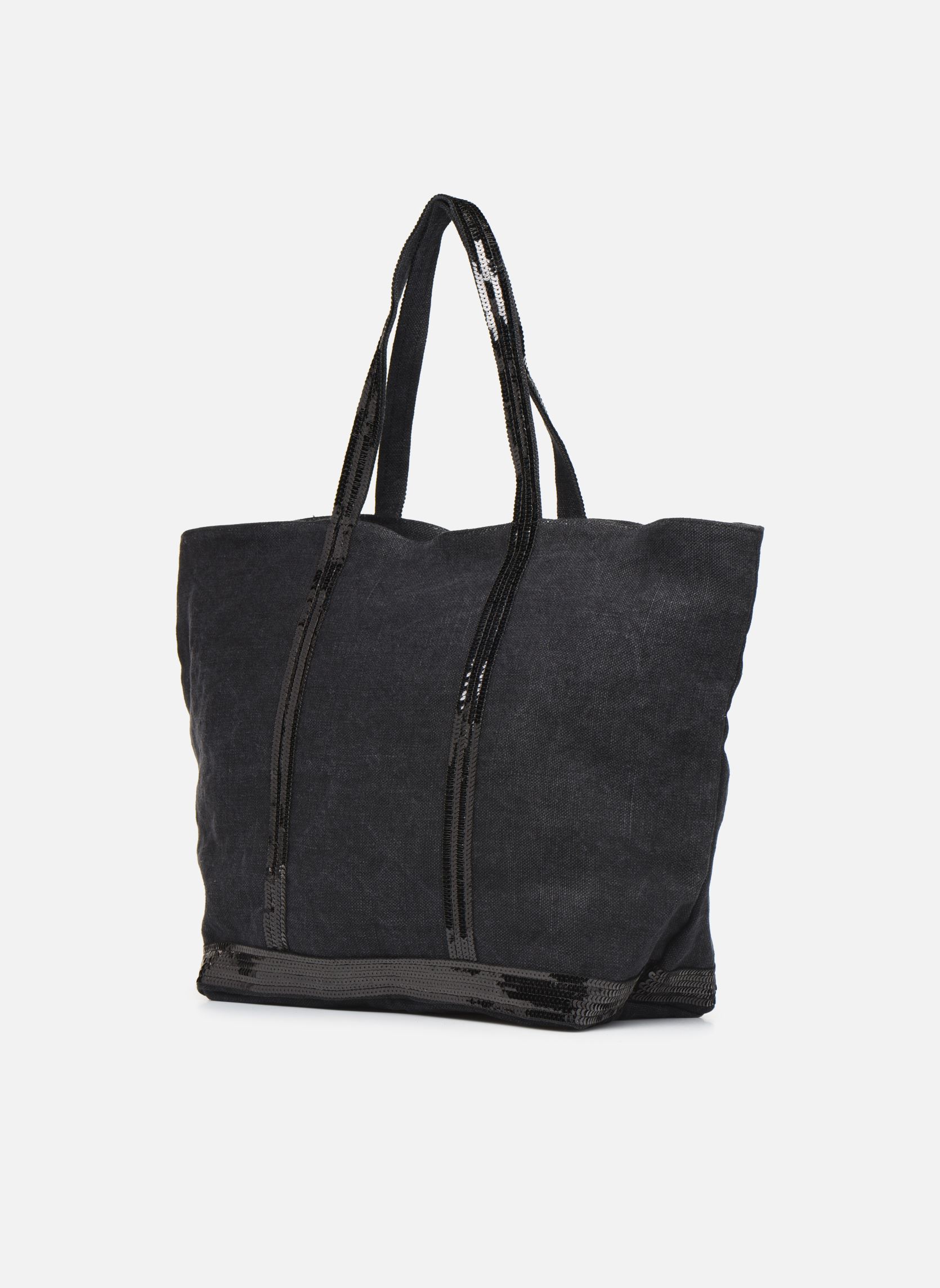 Borsa da spiaggia Cabas L Porte Epaule Zippe En Lin Et Pai donna nero Vanessa Bruno Borsa da spiaggia Cabas L Porte Epaule Zippe En Lin Et Pai donna nero NOIR