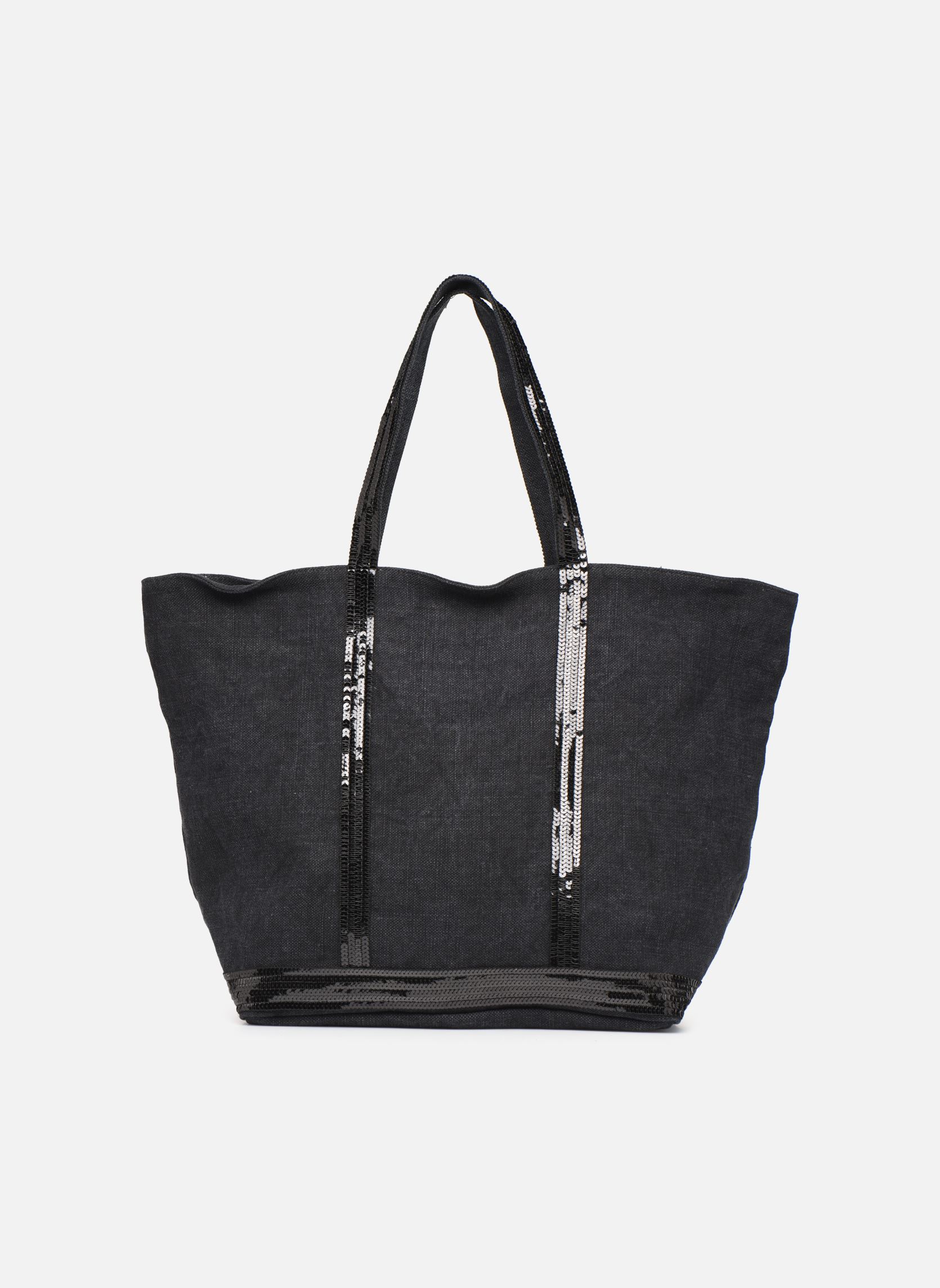 Borsa da spiaggia Cabas L Porte Epaule Zippe En Lin Et Pai donna nero Vanessa Bruno Borsa da spiaggia Cabas L Porte Epaule Zippe En Lin Et Pai donna nero NOIR