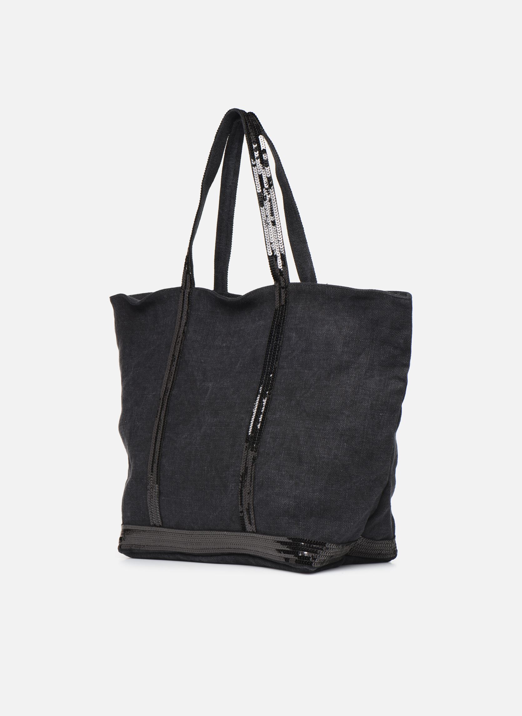 Borsa da spiaggia Cabas L Porte Epaule Zippe En Lin Et Pai donna nero Vanessa Bruno Borsa da spiaggia Cabas L Porte Epaule Zippe En Lin Et Pai donna nero NOIR