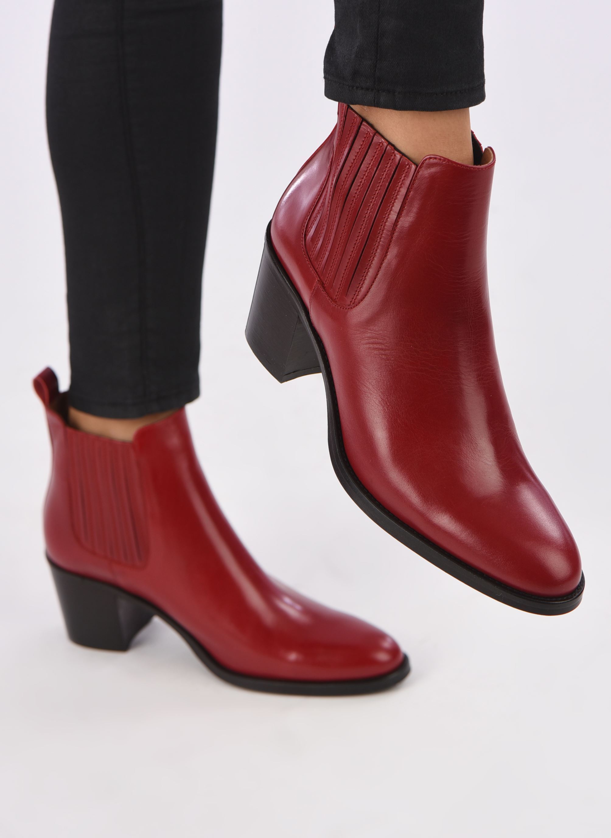 Niedrige Ankle Boots Echupa damen rot Georgia Rose Niedrige Ankle Boots Echupa damen rot Cuir Rouge