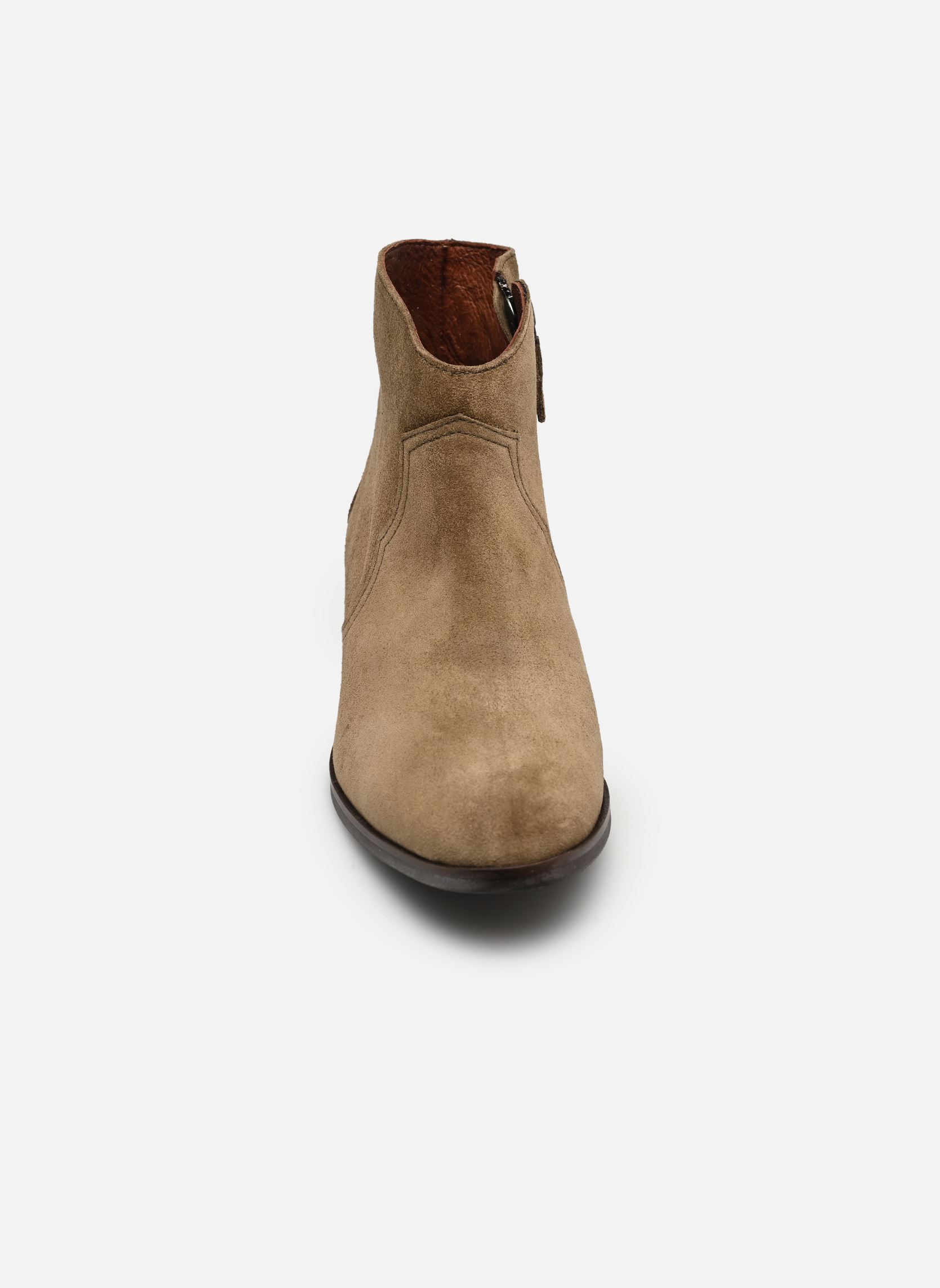 Bottines santiags Fiona 35 femme marron Anonymous Copenhagen Bottines santiags Fiona 35 femme marron CALF SUEDE DRIED OLIVE