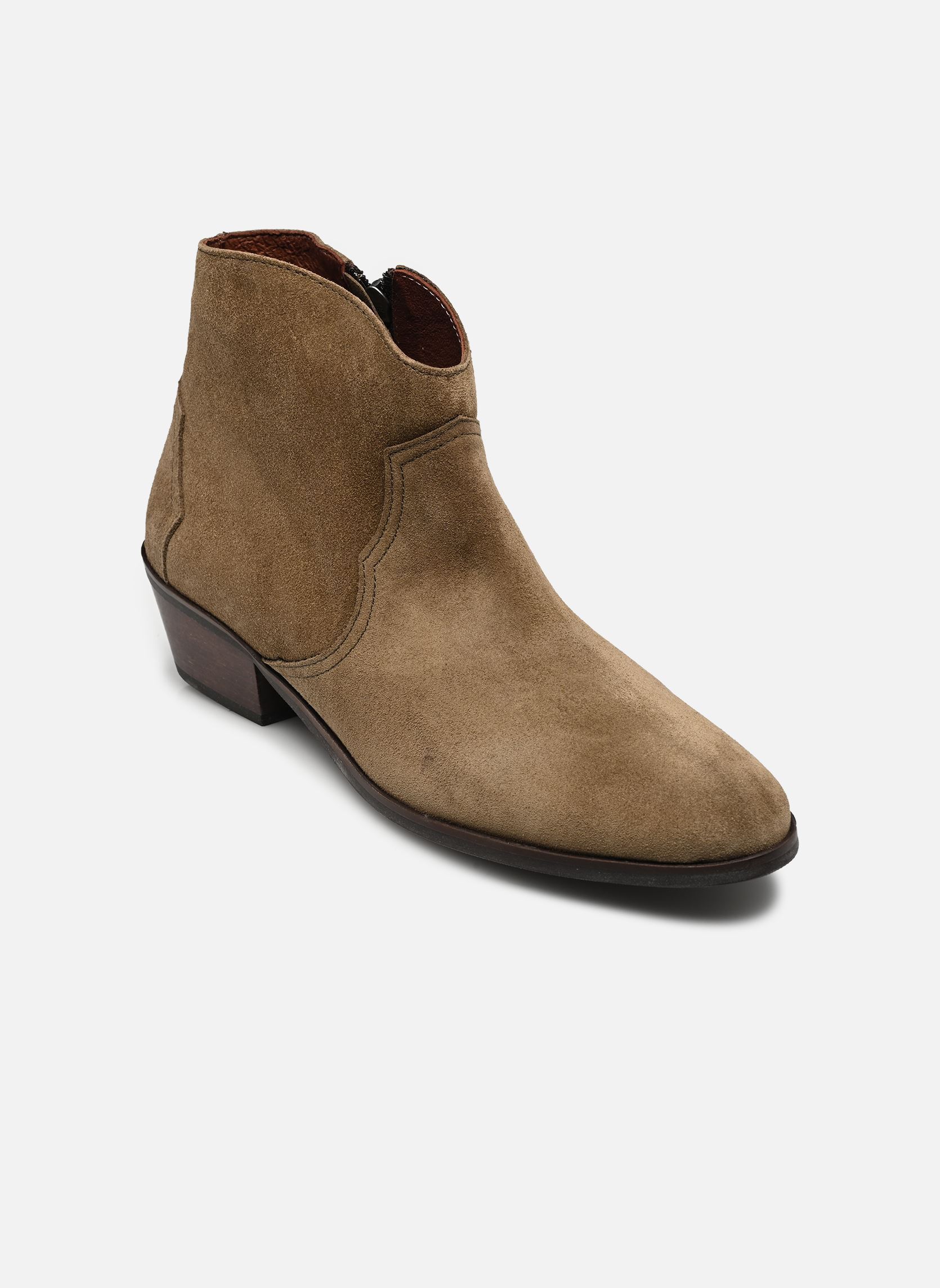 Bottines santiags Fiona 35 femme marron Anonymous Copenhagen Bottines santiags Fiona 35 femme marron CALF SUEDE DRIED OLIVE