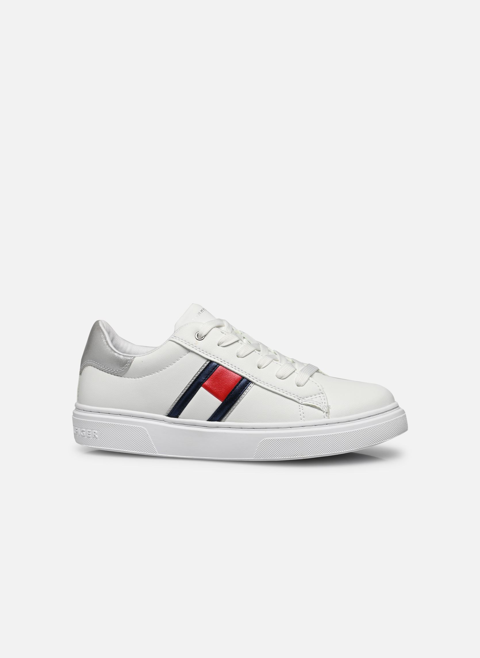 Baskets hautes Flag Low Cut Lace-Up fille blanc Tommy Hilfiger Baskets hautes Flag Low Cut Lace-Up fille blanc White/silver