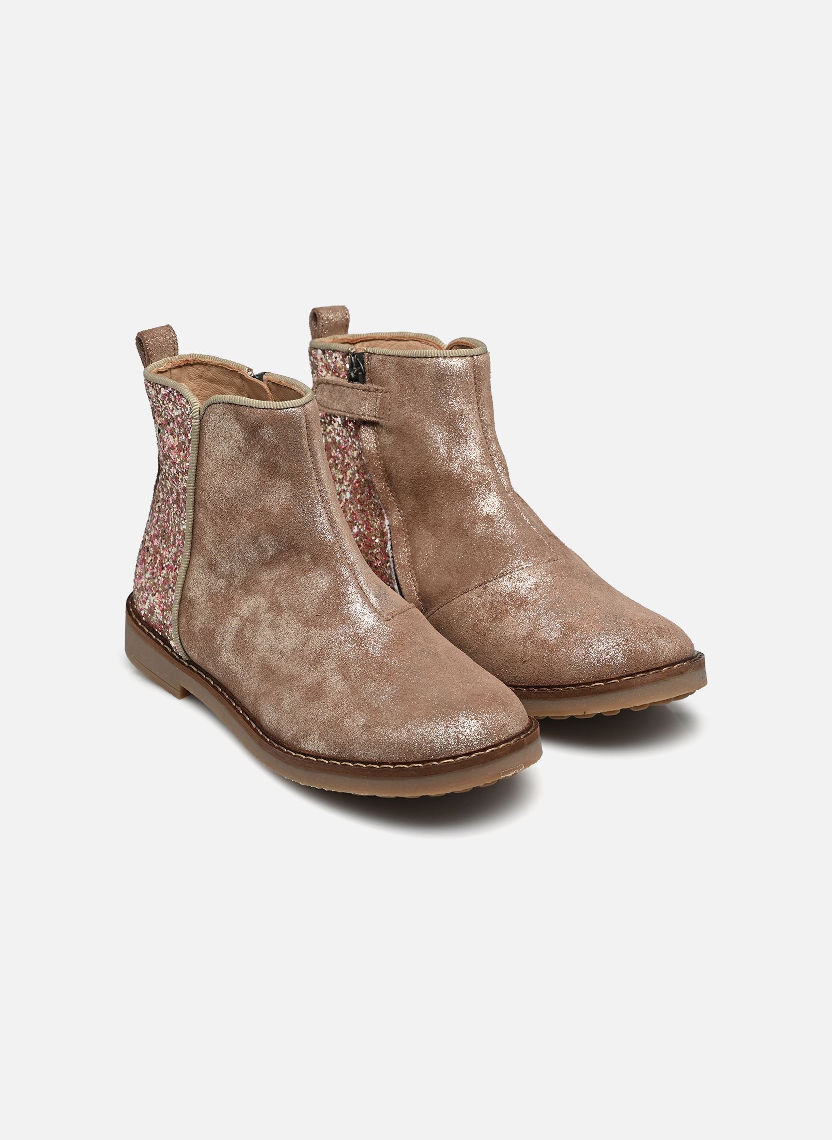 Bottines Trip back fille beige Pom d Api Bottines Trip back fille beige BEIGE PLATINE
