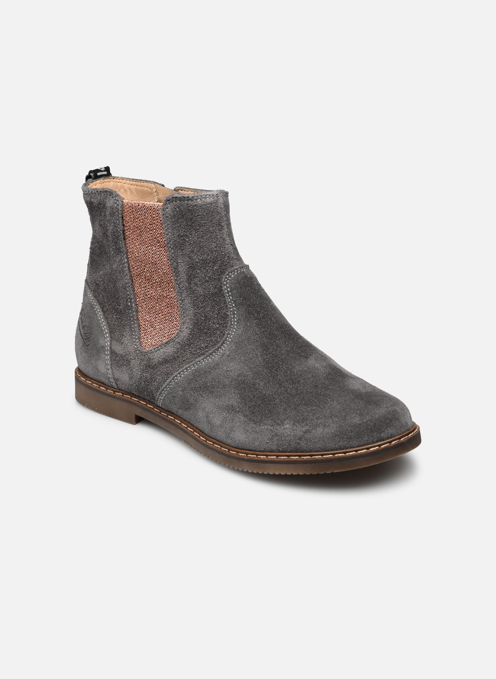 Bottines City jodzip fille gris Pom d Api Bottines City jodzip fille gris GRIS - CUIVRE