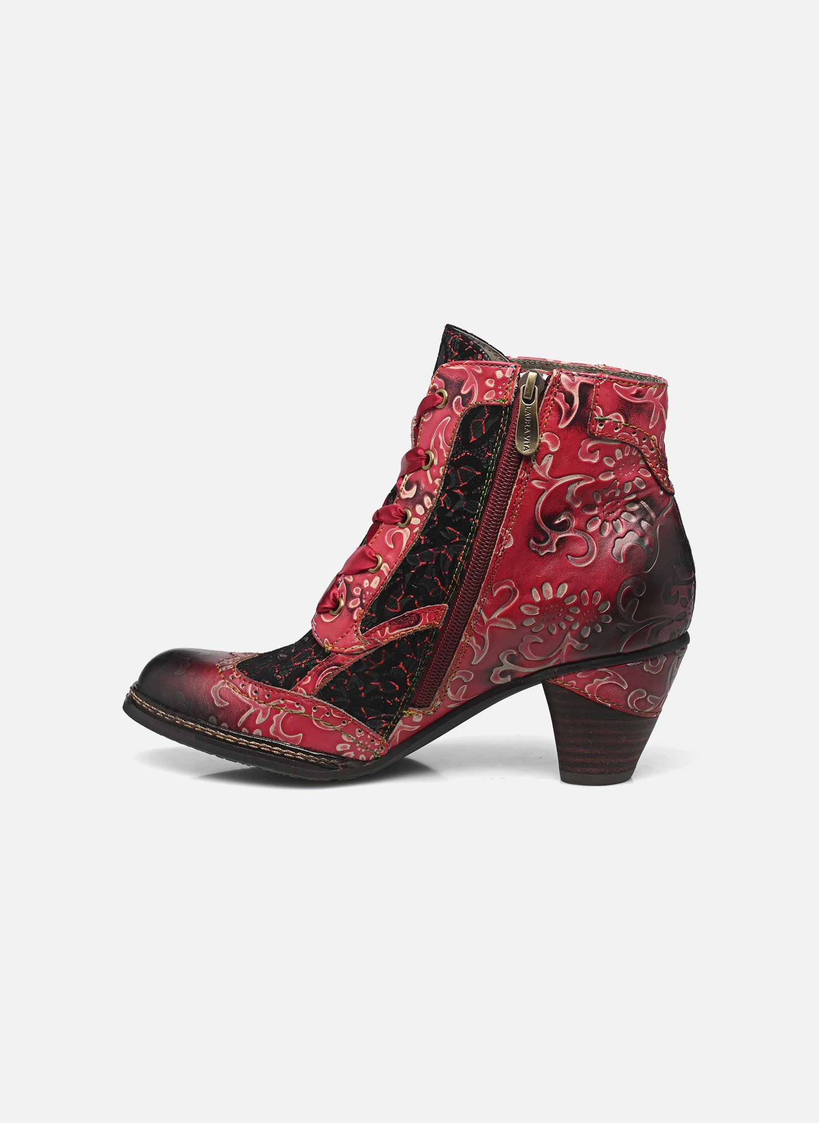 Bottines à lacets ALCIZEEO 01 femme rouge Laura Vita Bottines à lacets ALCIZEEO 01 femme rouge Cerise