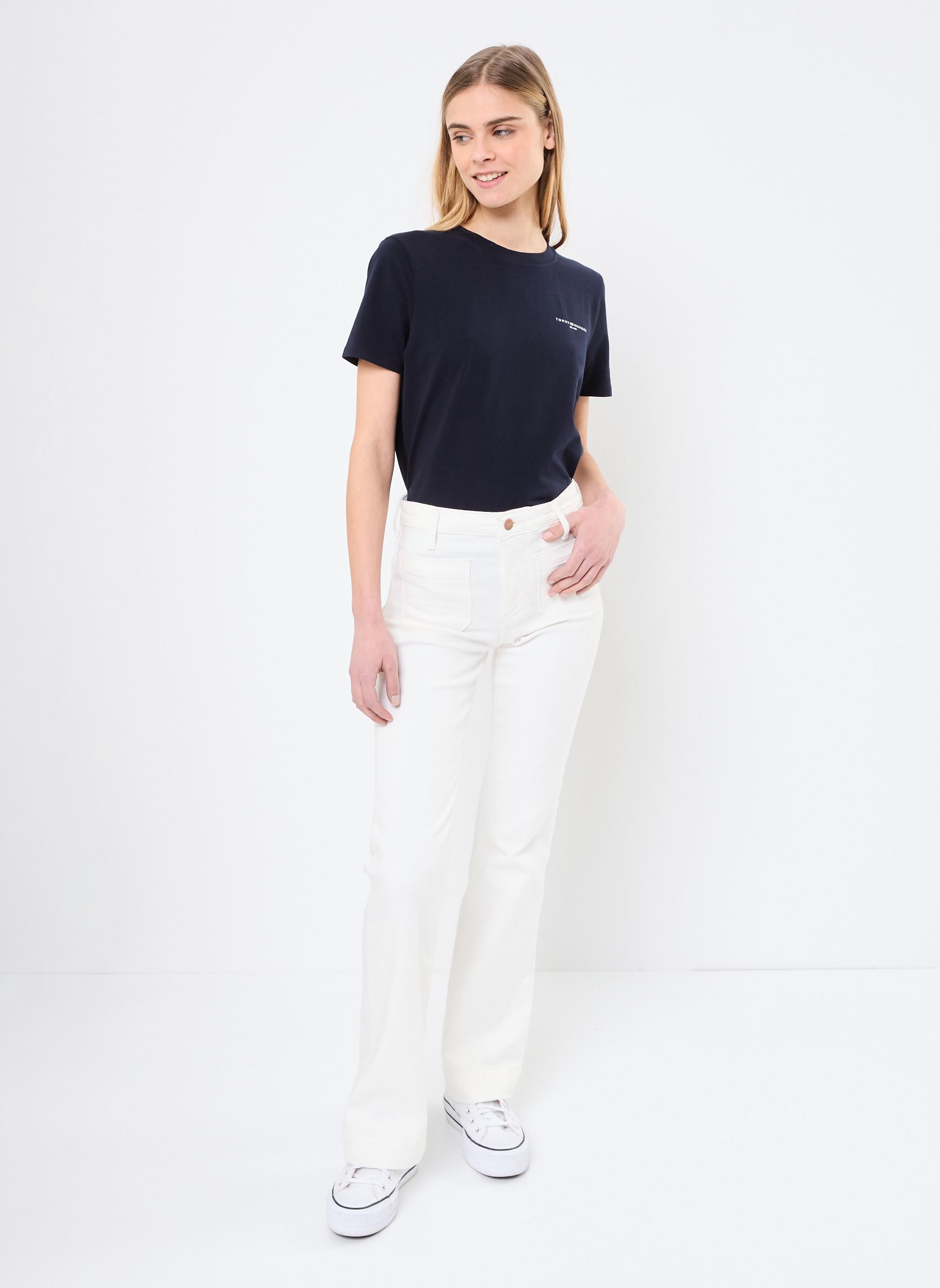 Flared jeans Flare dames wit Wrangler Flared jeans Flare dames wit WORN WHITE