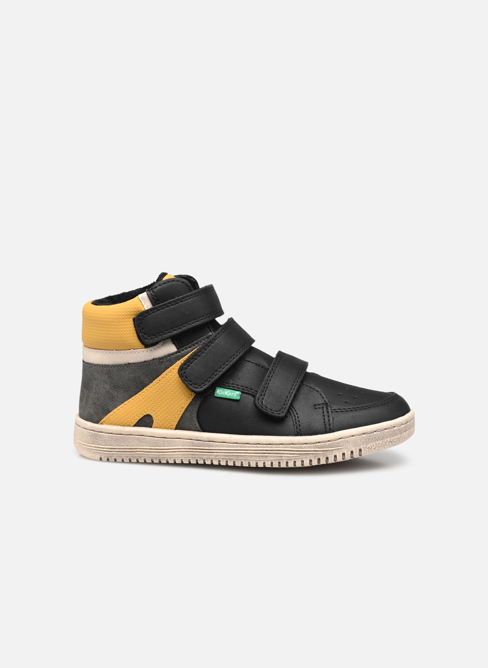 Baskets hautes Lohan garçon gris Kickers Baskets hautes Lohan garçon gris GRIS NOIR JAUNE