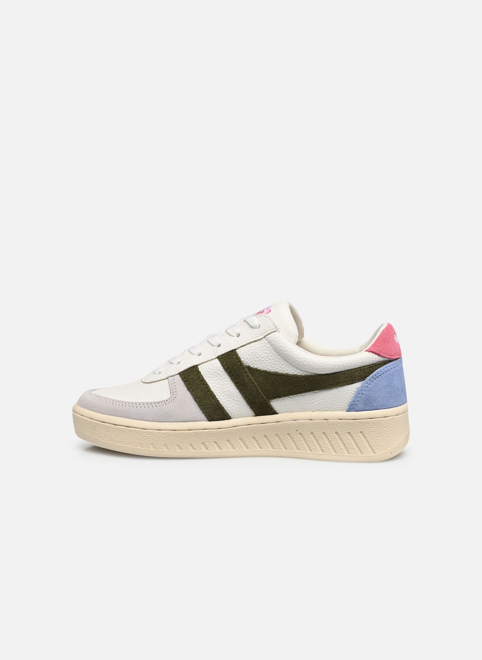 Baskets basses Grandslam Trident femme blanc Gola Baskets basses Grandslam Trident femme blanc White/Khaki/Fluro Pink