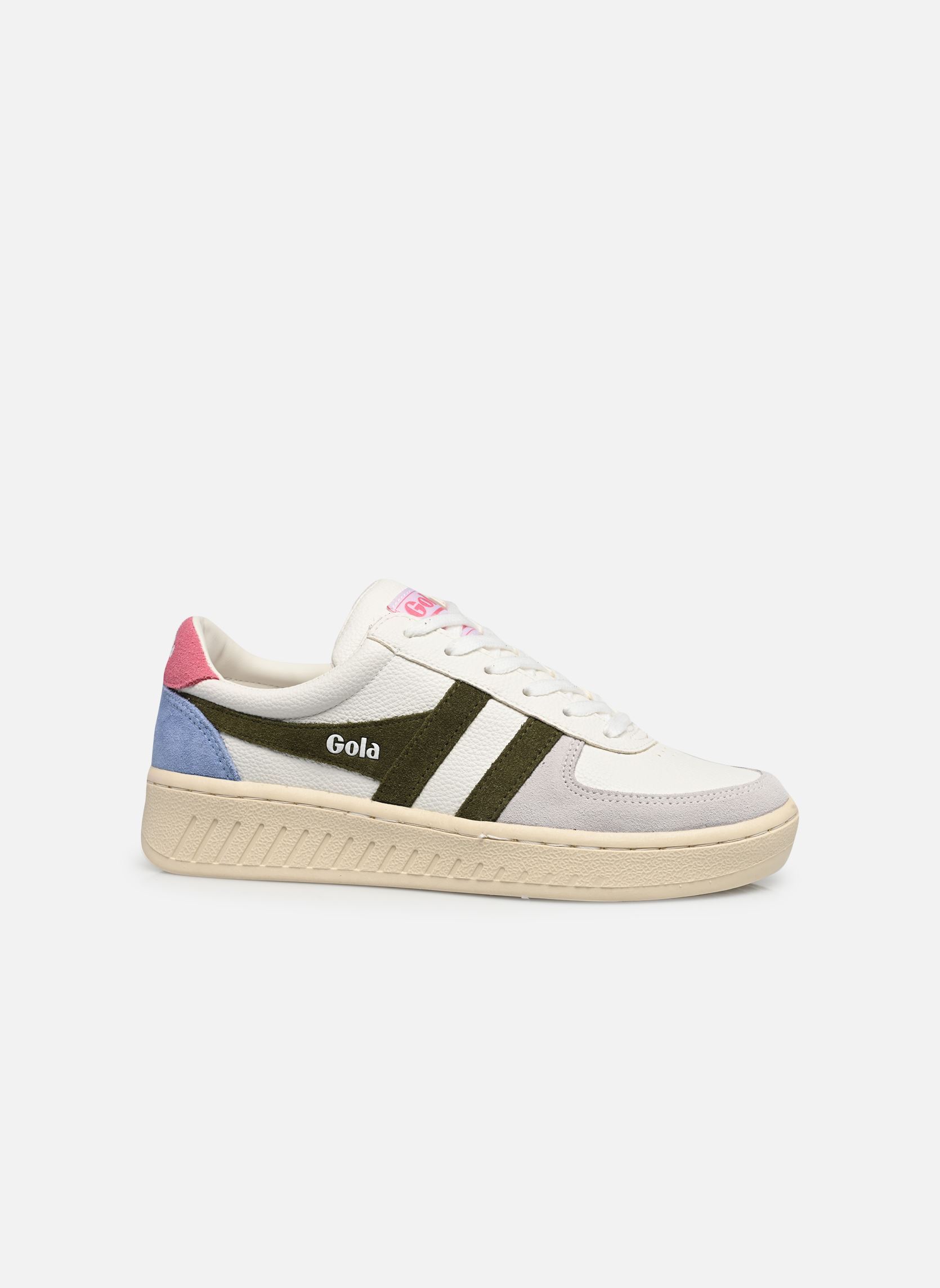 Baskets basses Grandslam Trident femme blanc Gola Baskets basses Grandslam Trident femme blanc White/Khaki/Fluro Pink