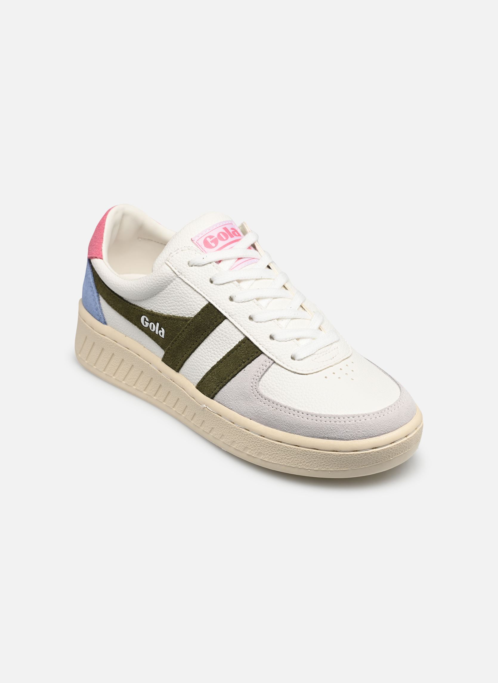 Baskets basses Grandslam Trident femme blanc Gola Baskets basses Grandslam Trident femme blanc White/Khaki/Fluro Pink