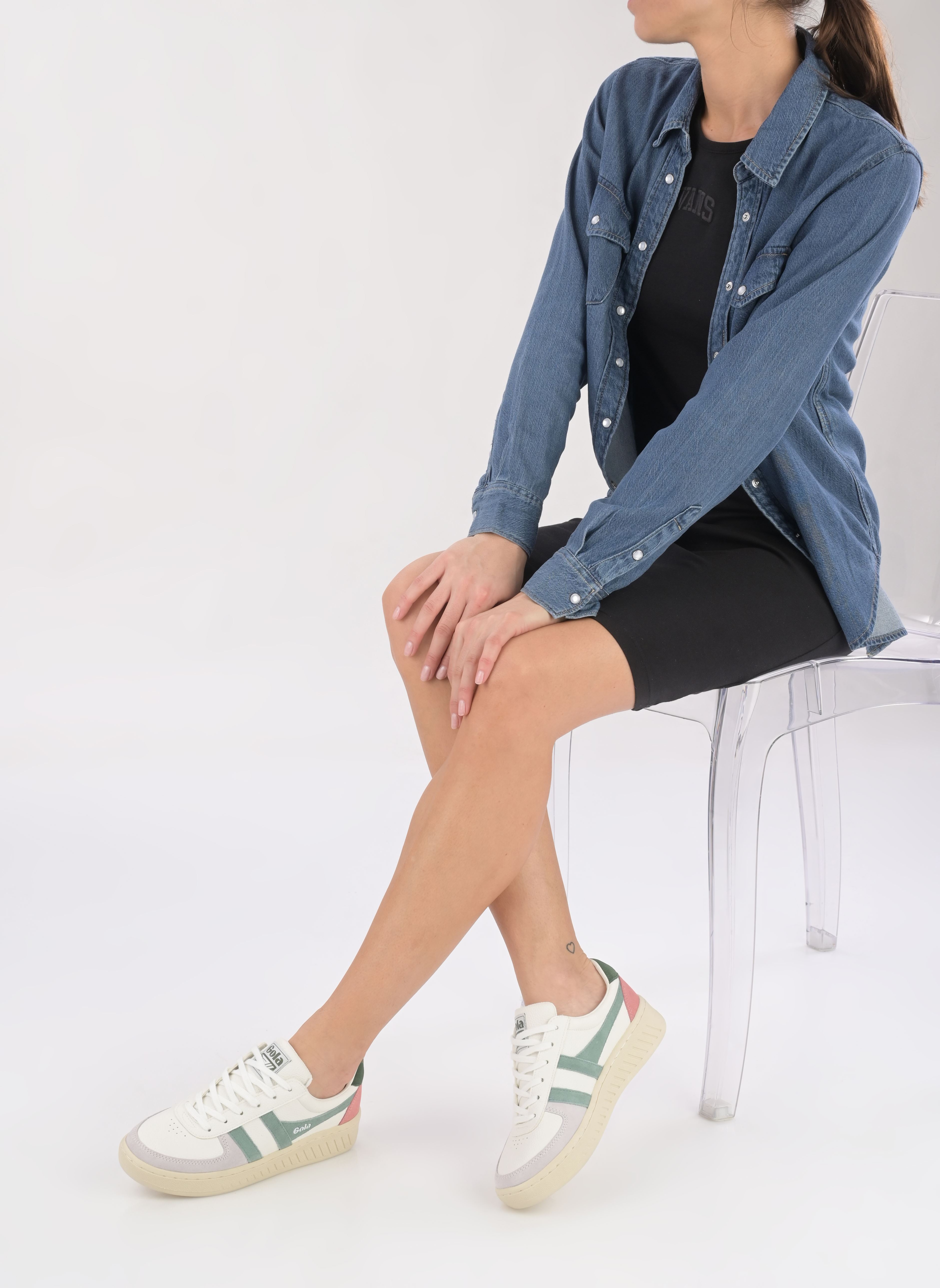 Niedrige Sneaker Grandslam Trident damen mehrfarbig Gola Niedrige Sneaker Grandslam Trident damen mehrfarbig WHITEGREEN MISTEVERGREEN