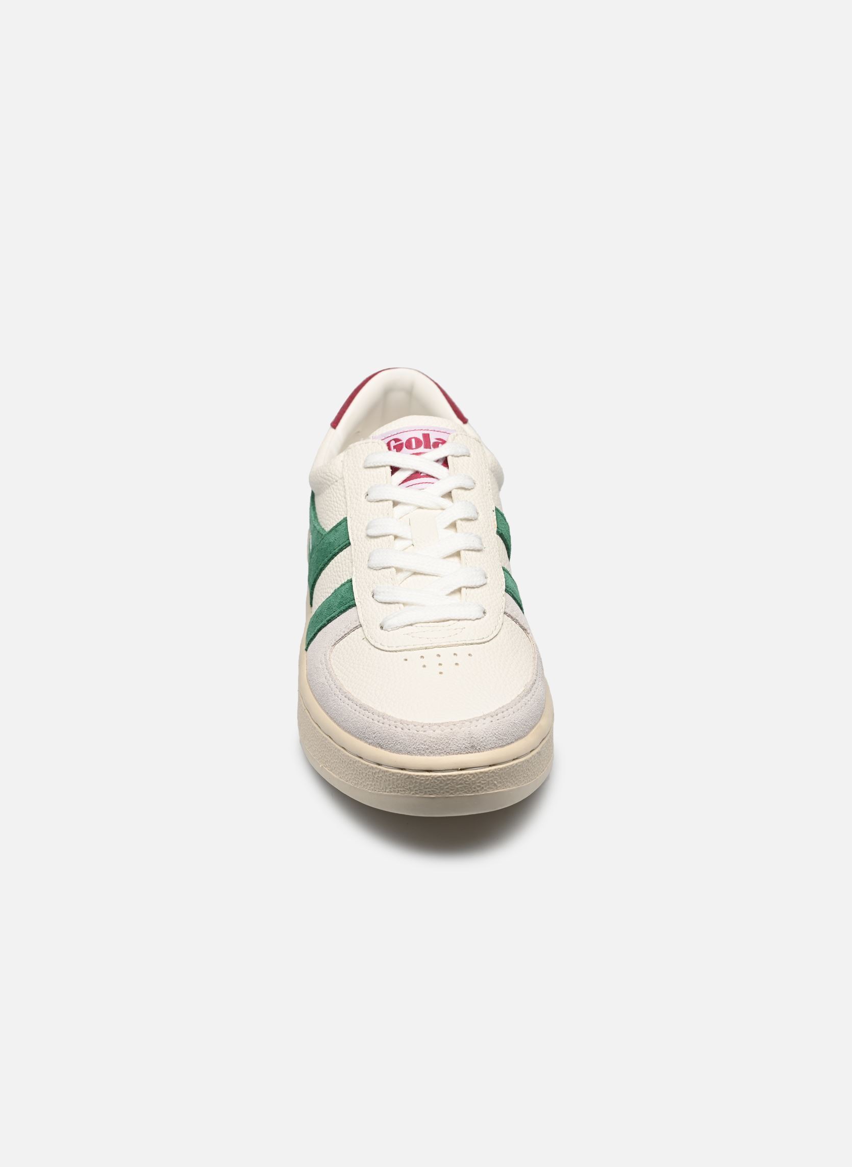 Niedrige Sneaker Grandslam Trident damen weiß Gola Niedrige Sneaker Grandslam Trident damen weiß WHITE/EMERALD/CERISE