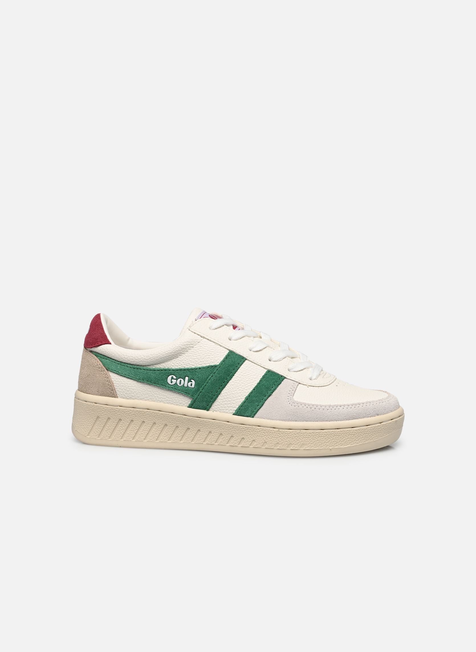 Niedrige Sneaker Grandslam Trident damen weiß Gola Niedrige Sneaker Grandslam Trident damen weiß WHITE/EMERALD/CERISE