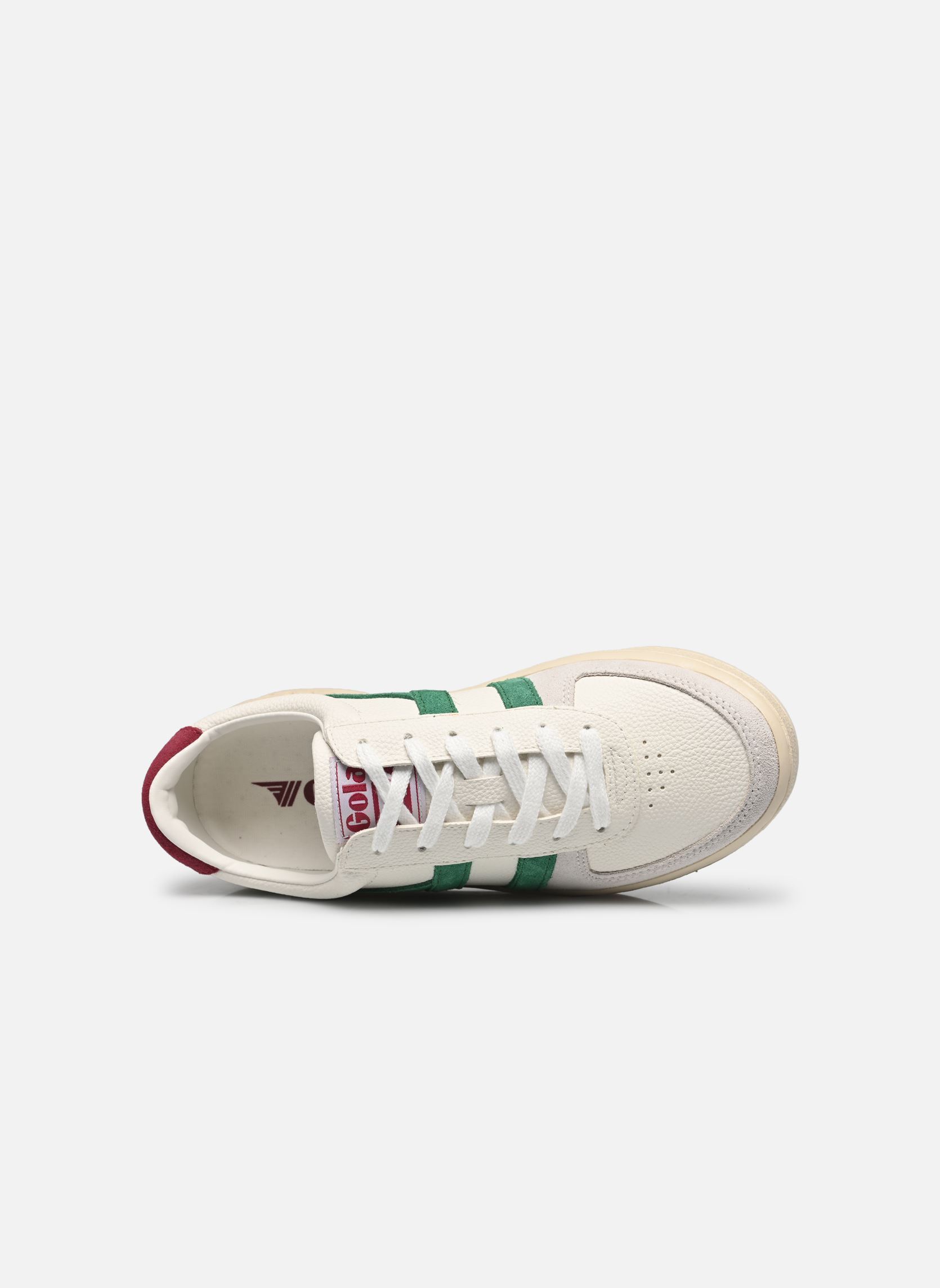 Niedrige Sneaker Grandslam Trident damen weiß Gola Niedrige Sneaker Grandslam Trident damen weiß WHITE/EMERALD/CERISE