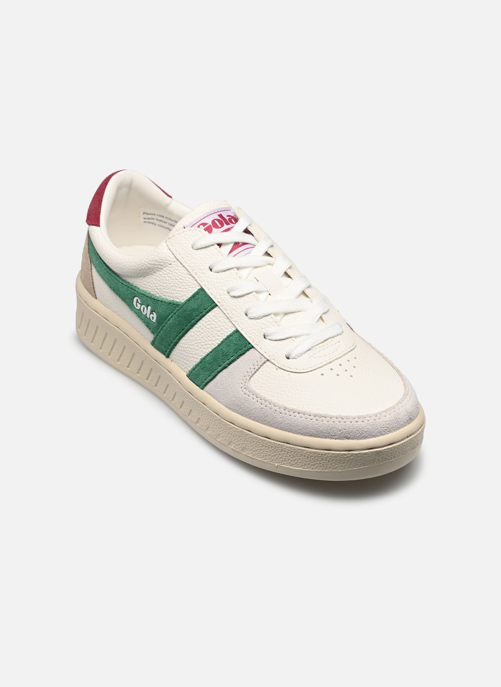 Niedrige Sneaker Grandslam Trident damen weiß Gola Niedrige Sneaker Grandslam Trident damen weiß WHITE/EMERALD/CERISE
