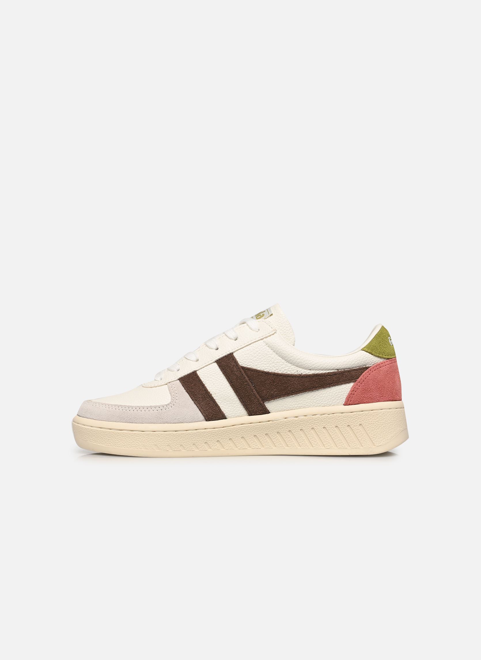 Lage sneakers Grandslam Trident dames wit Gola Lage sneakers Grandslam Trident dames wit White/Dark Brown/Moss