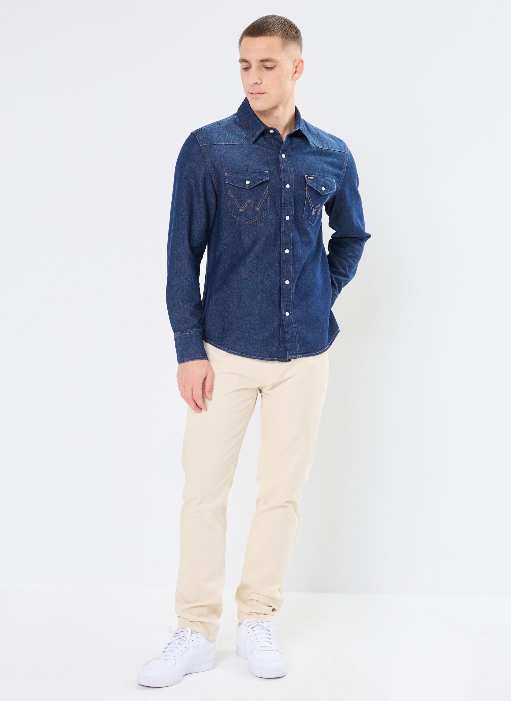 Chemises 27MW homme bleu Wrangler Chemises 27MW homme bleu DARK STONE