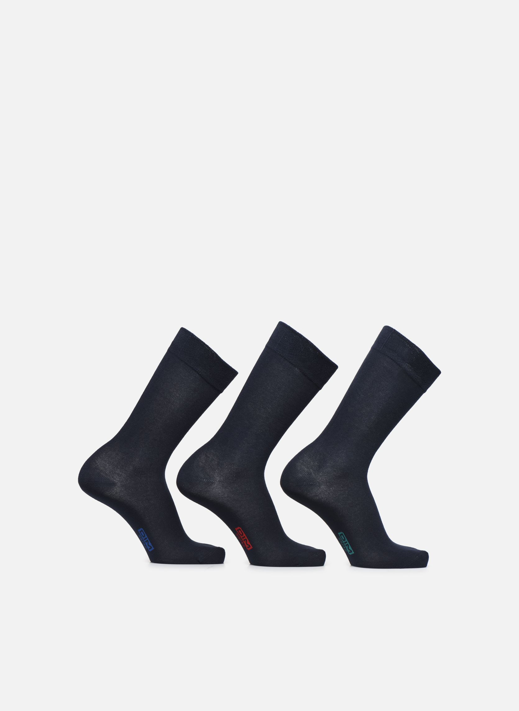 Sokken Coton Mi-Chaussettes Homme X3 heren blauw Dim Sokken Coton Mi-Chaussettes Homme X3 heren blauw BLEU MARINE