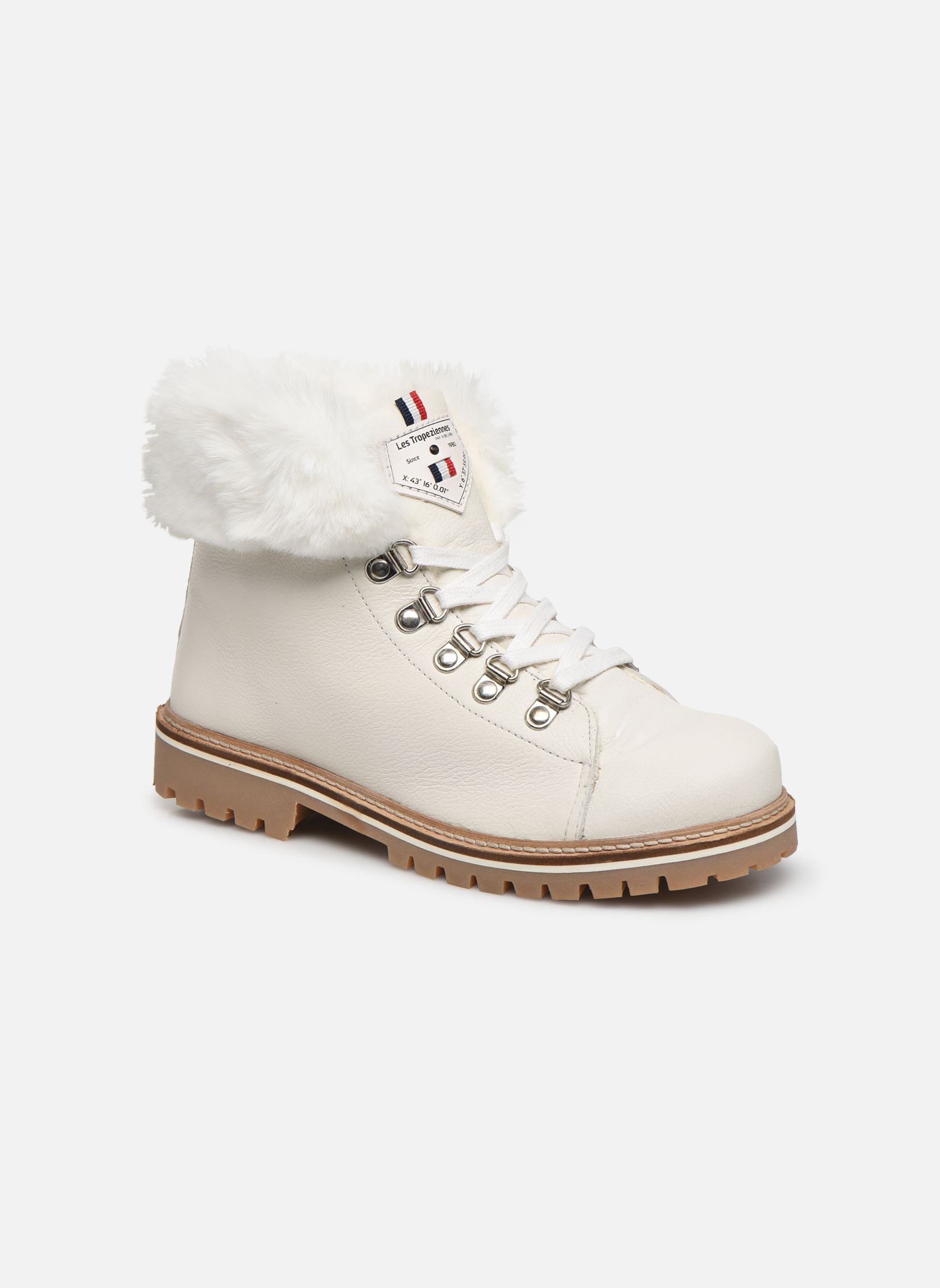Bottines à lacets Lacen femme blanc Les Tropéziennes par M Belarbi Bottines à lacets Lacen femme blanc BLANC