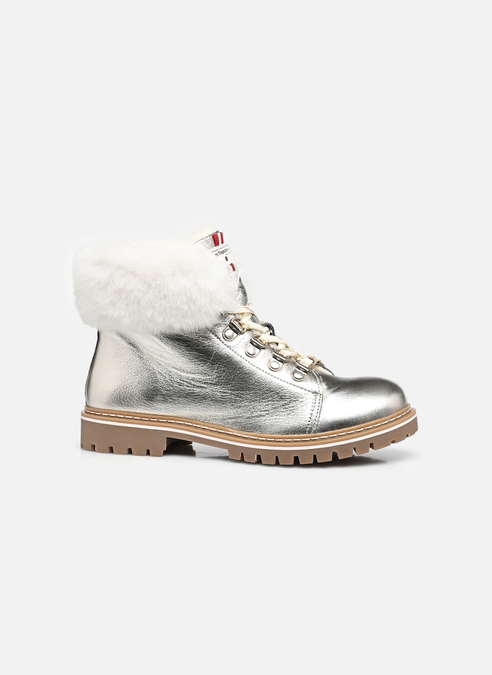 Bottines à lacets Lacen femme argent Les Tropéziennes par M Belarbi Bottines à lacets Lacen femme argent PLATINE